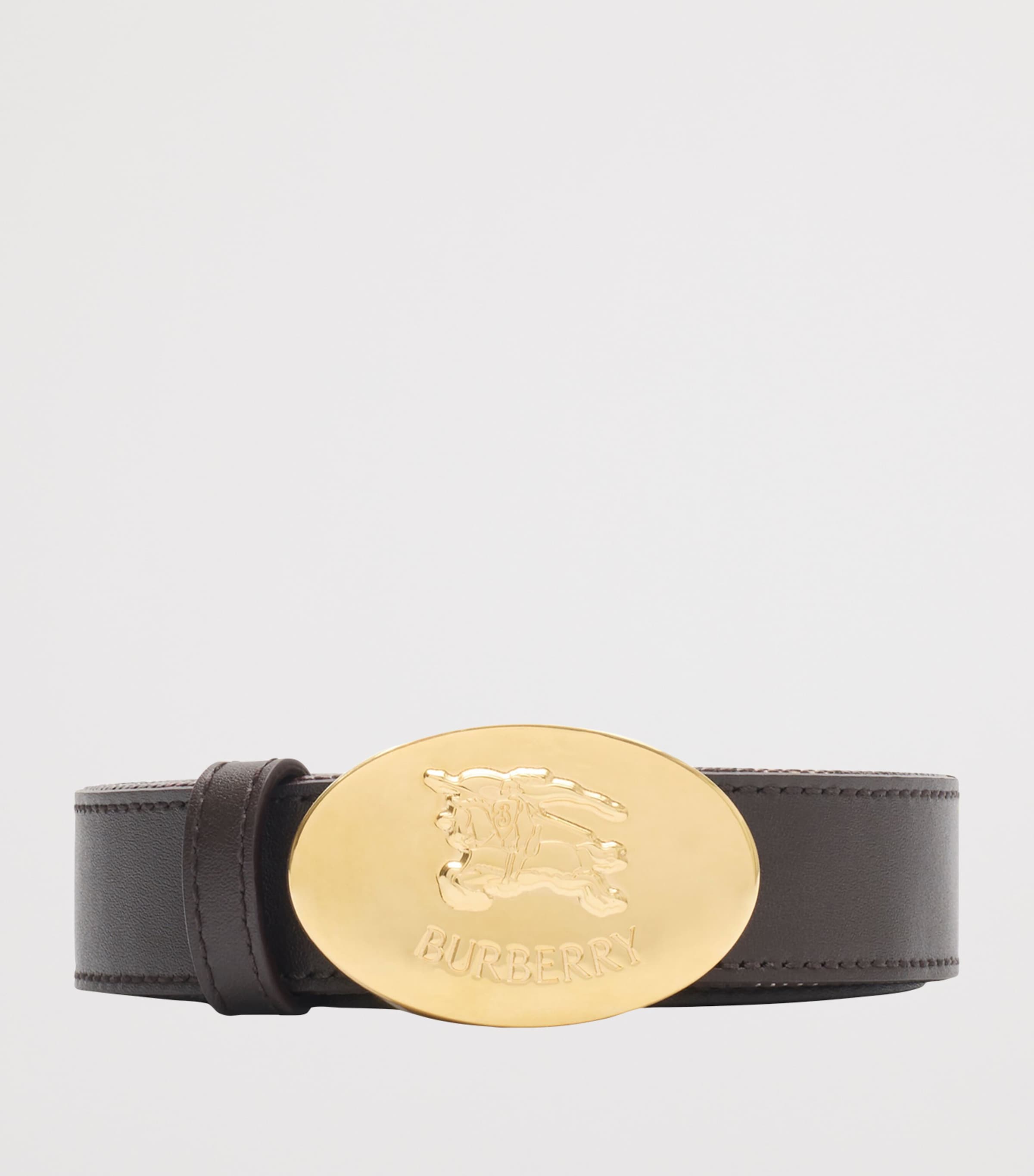 Burberry Gold Leather EKD Stamp Reversible Belt | Harrods US