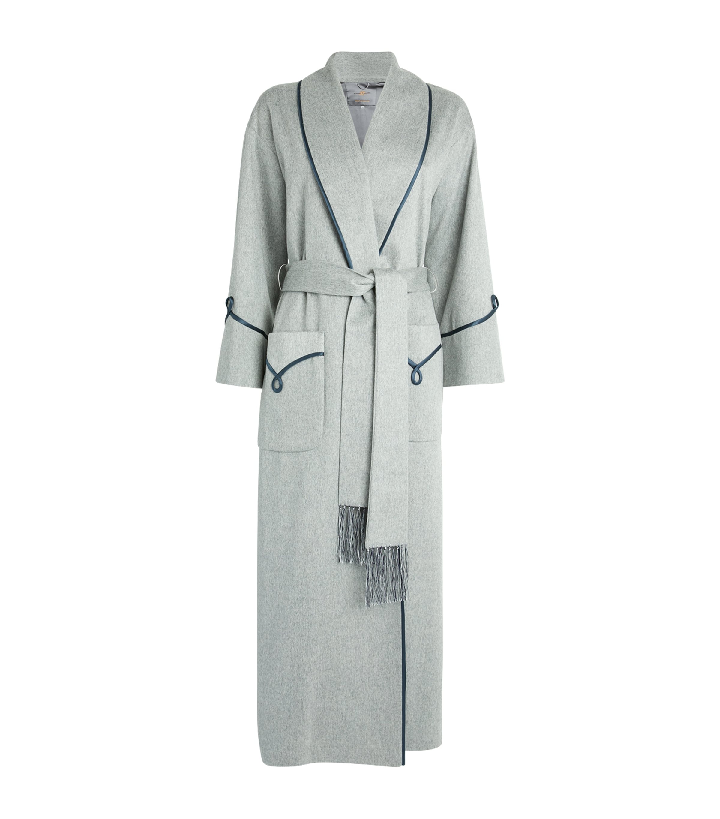 Shop Daniel Hanson Cashmere Robe In Grey