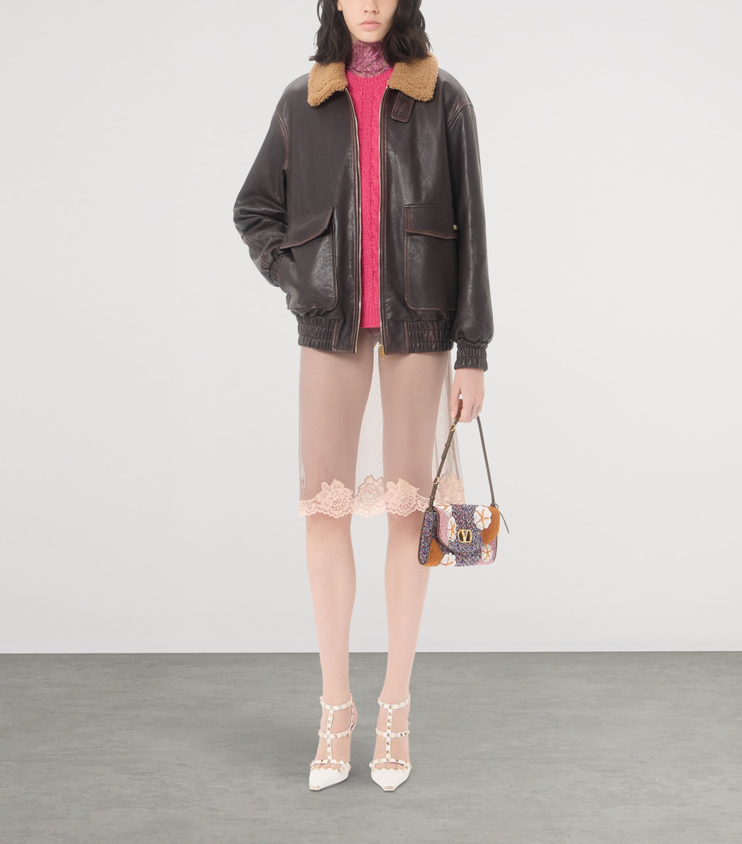 Valentino Womens Jersey Sheer Midi Skirt Image 2