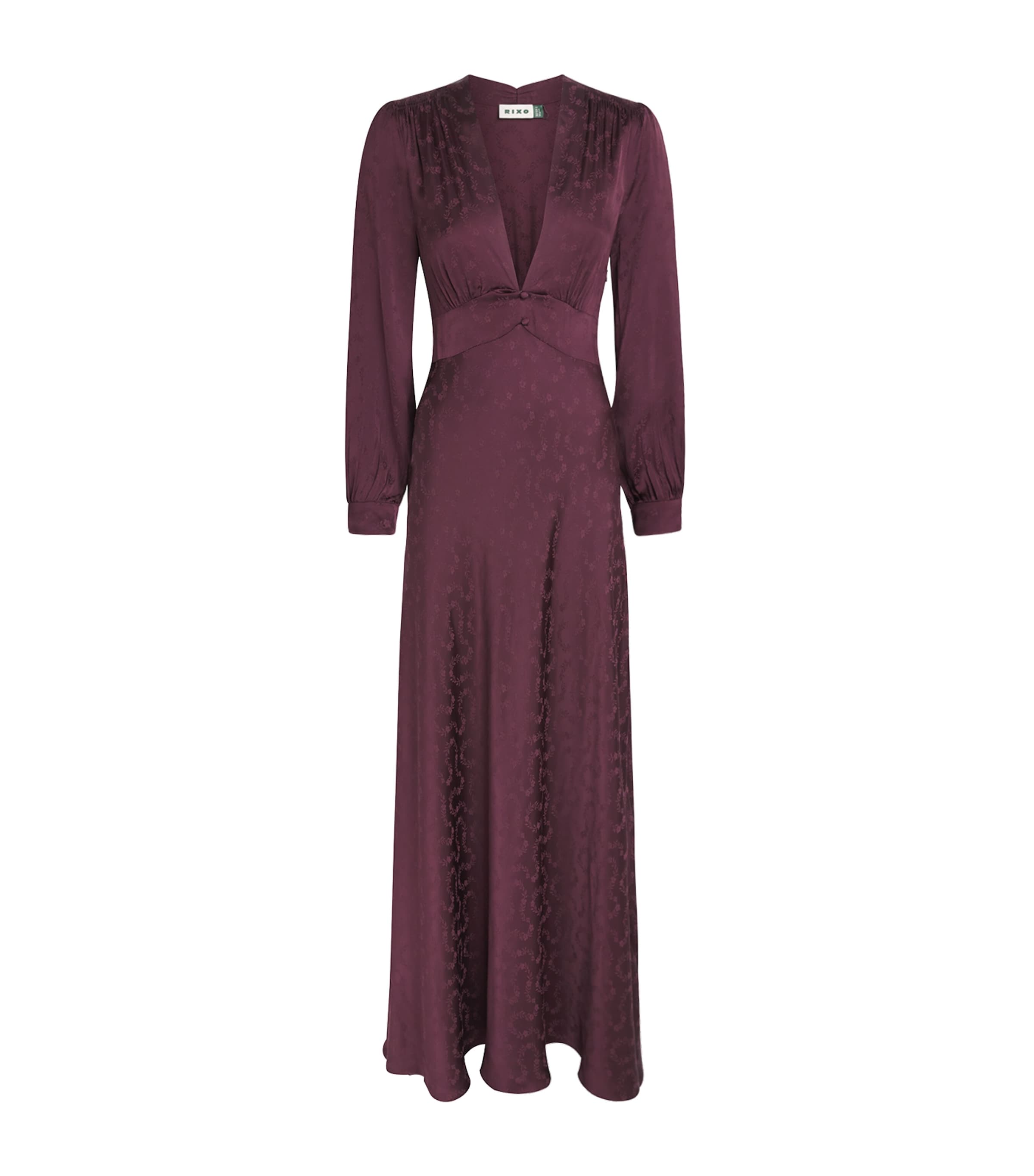 Rixo Womens Jacquard Emory Maxi Dress Wine Image 1