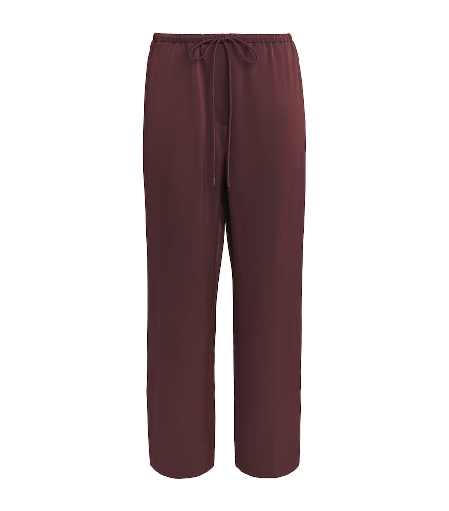 CAMILLA AND MARC Womens Satin Drawstring Ground Trousers Burgundy Image 1