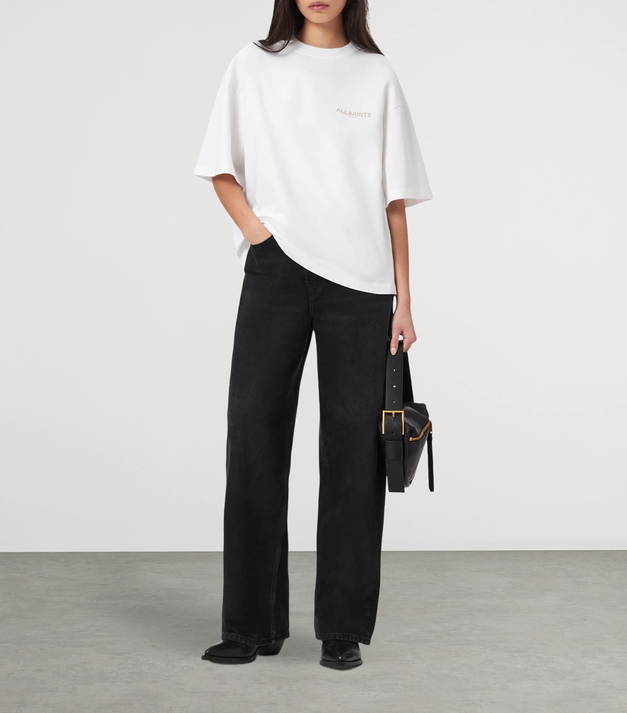 AllSaints Womens Organic Cotton Tempus Amelie T-Shirt Optic White Image 6