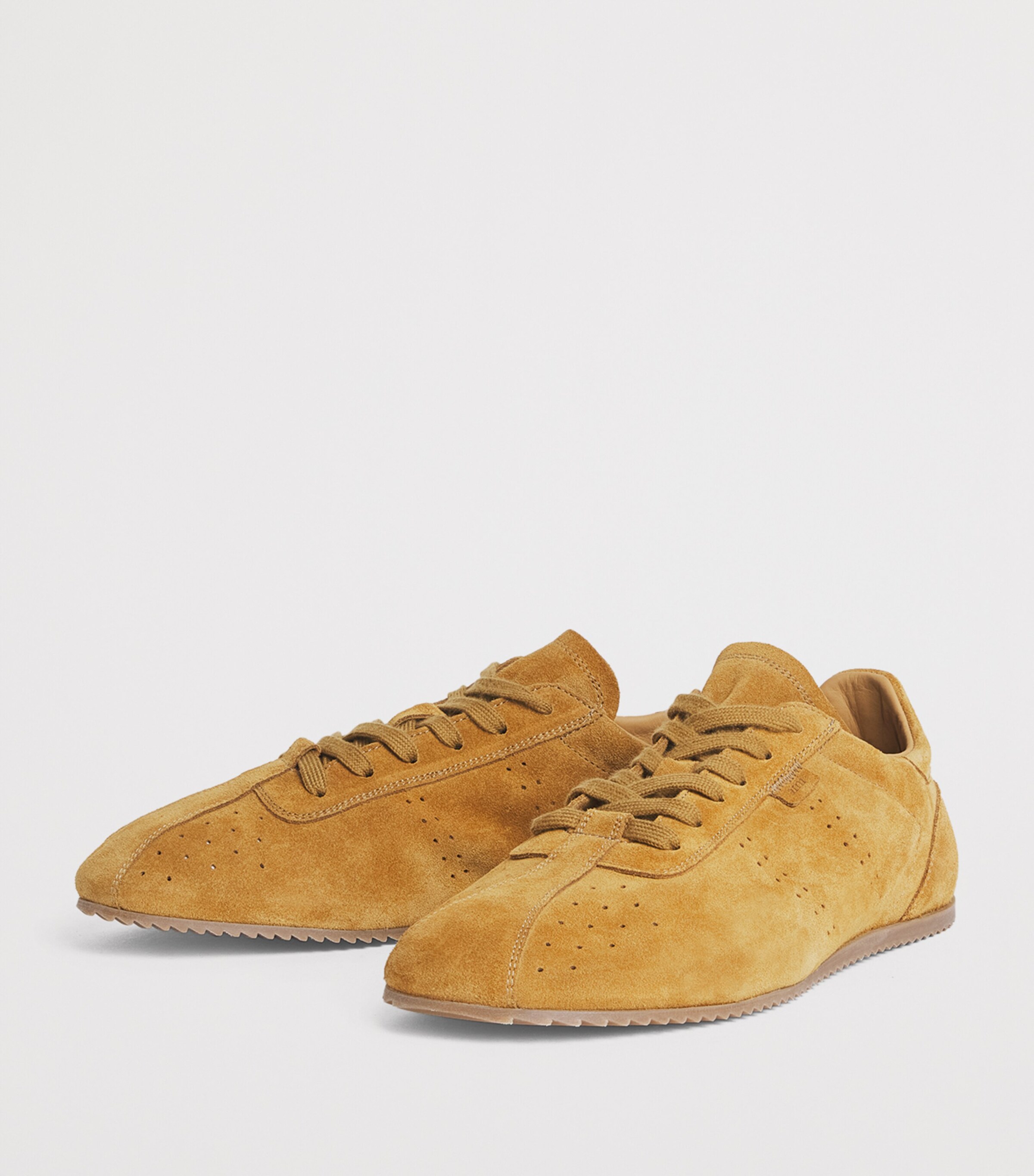 AMI Paris Suede Soft Sneakers Caramel Image 3