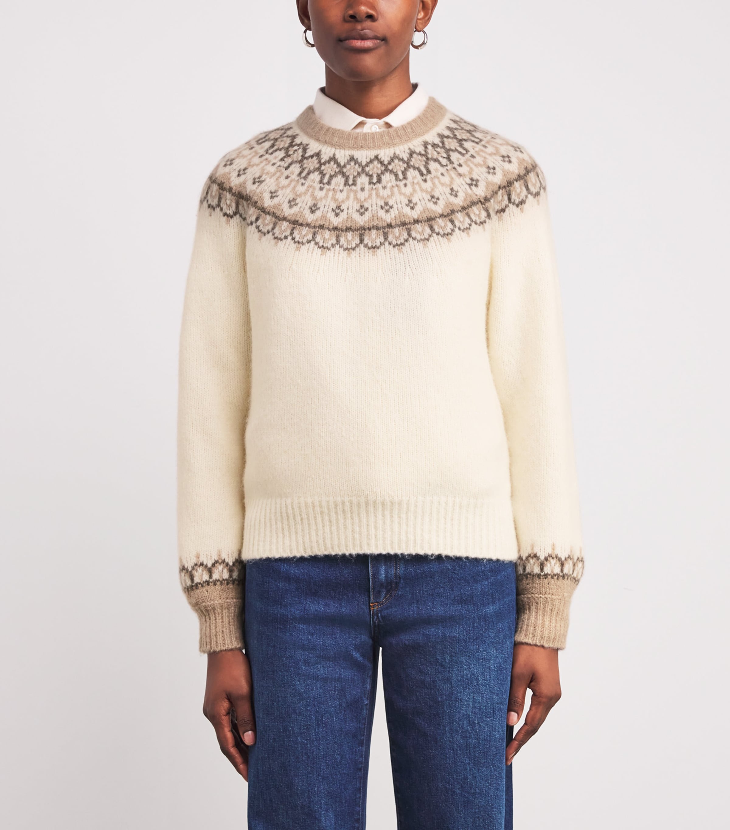 Wool-Blend Misha Sweater IVORY MULTI Image 3