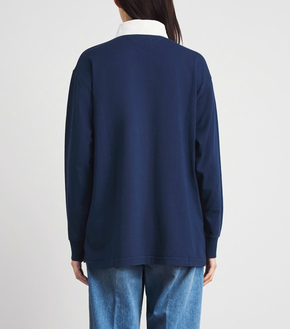 Polo Ralph Lauren Womens Cotton Rugby Shirt Eastside Royal Image 5