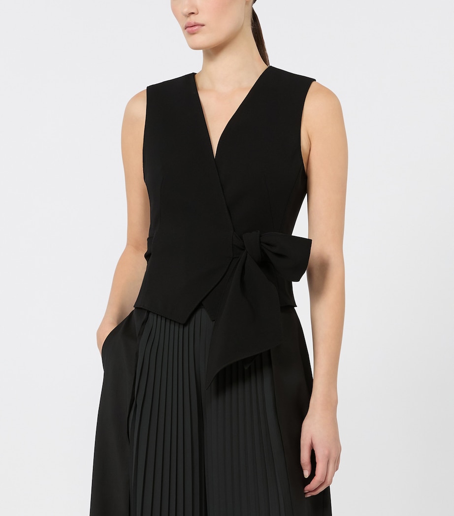 Max Mara Womens Belted Waistcoat Black Image 3