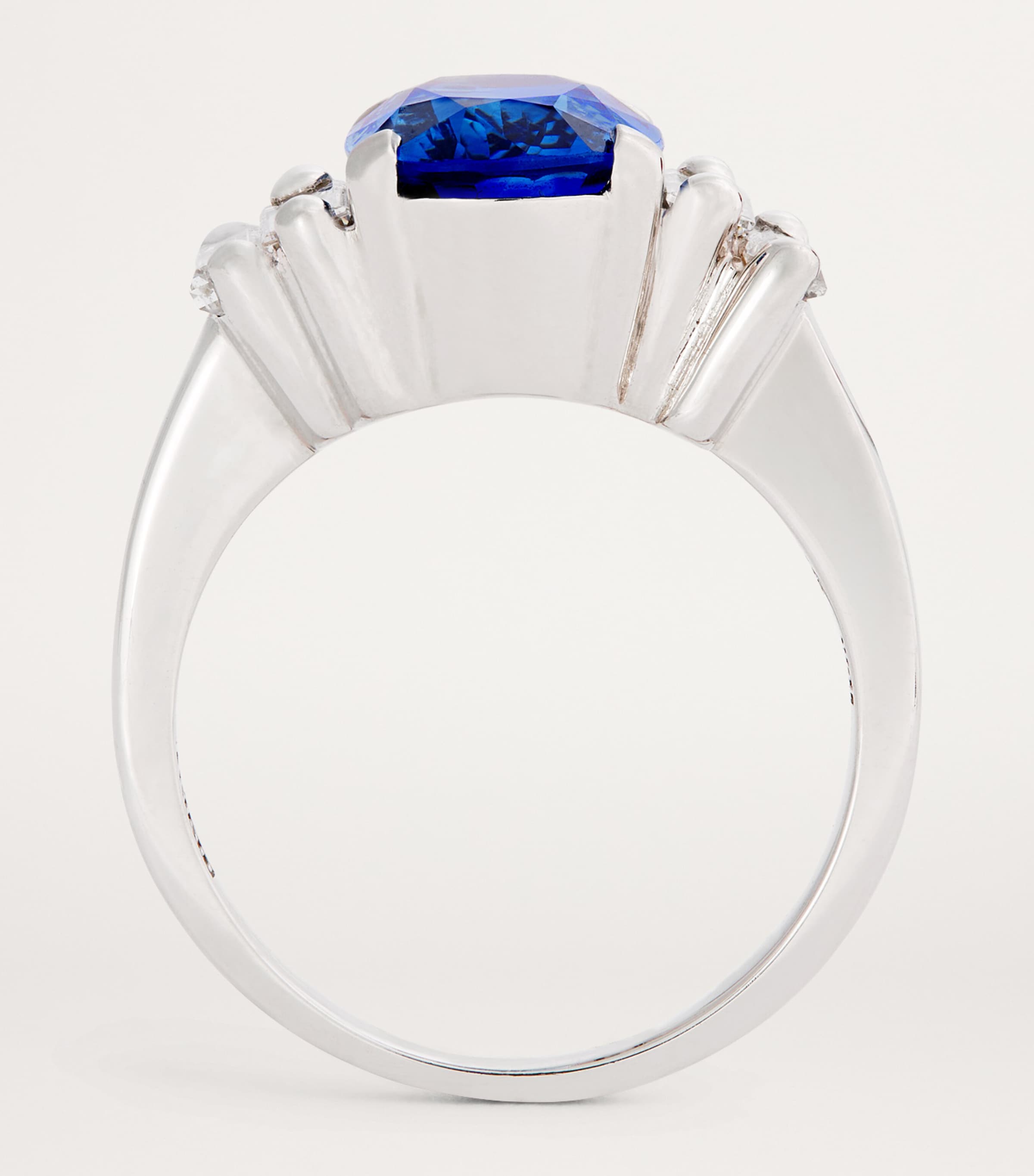 Suzanne Kalan White Gold, Ceylon Sapphire and Diamond One of a Kind Ring (Size 7.25) Wg/cs/wd Image 3
