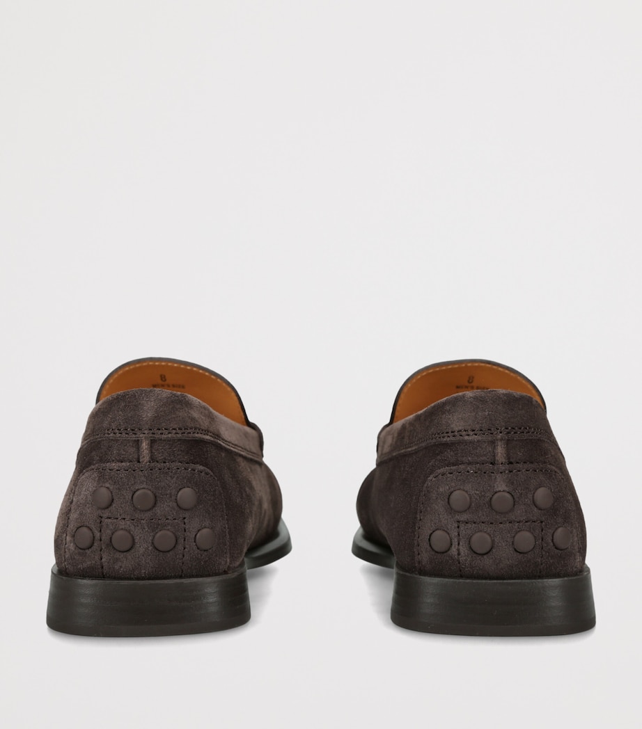 Tod's Suede Arricciato Gomma Loafers Taupe Image 4