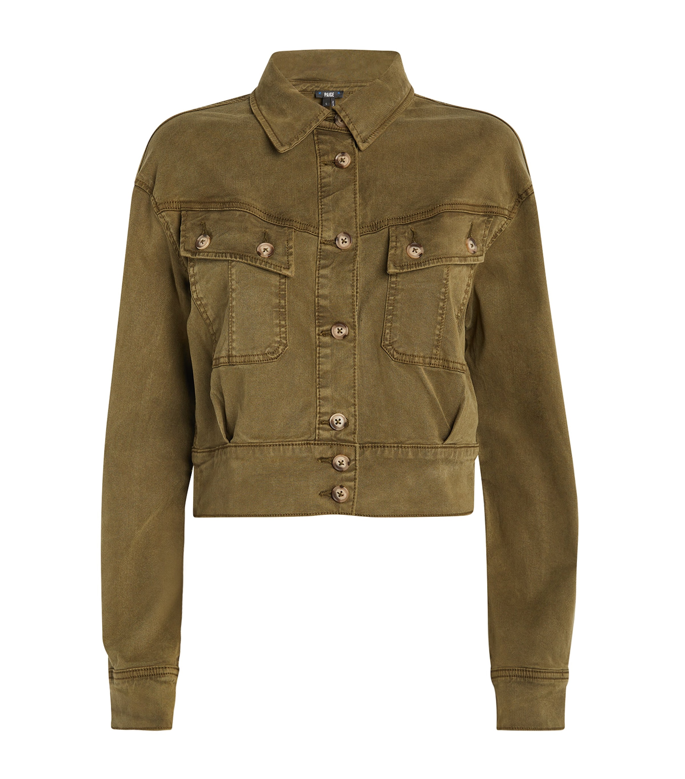 Paige Cerra Stretch Twill Jacket In Green