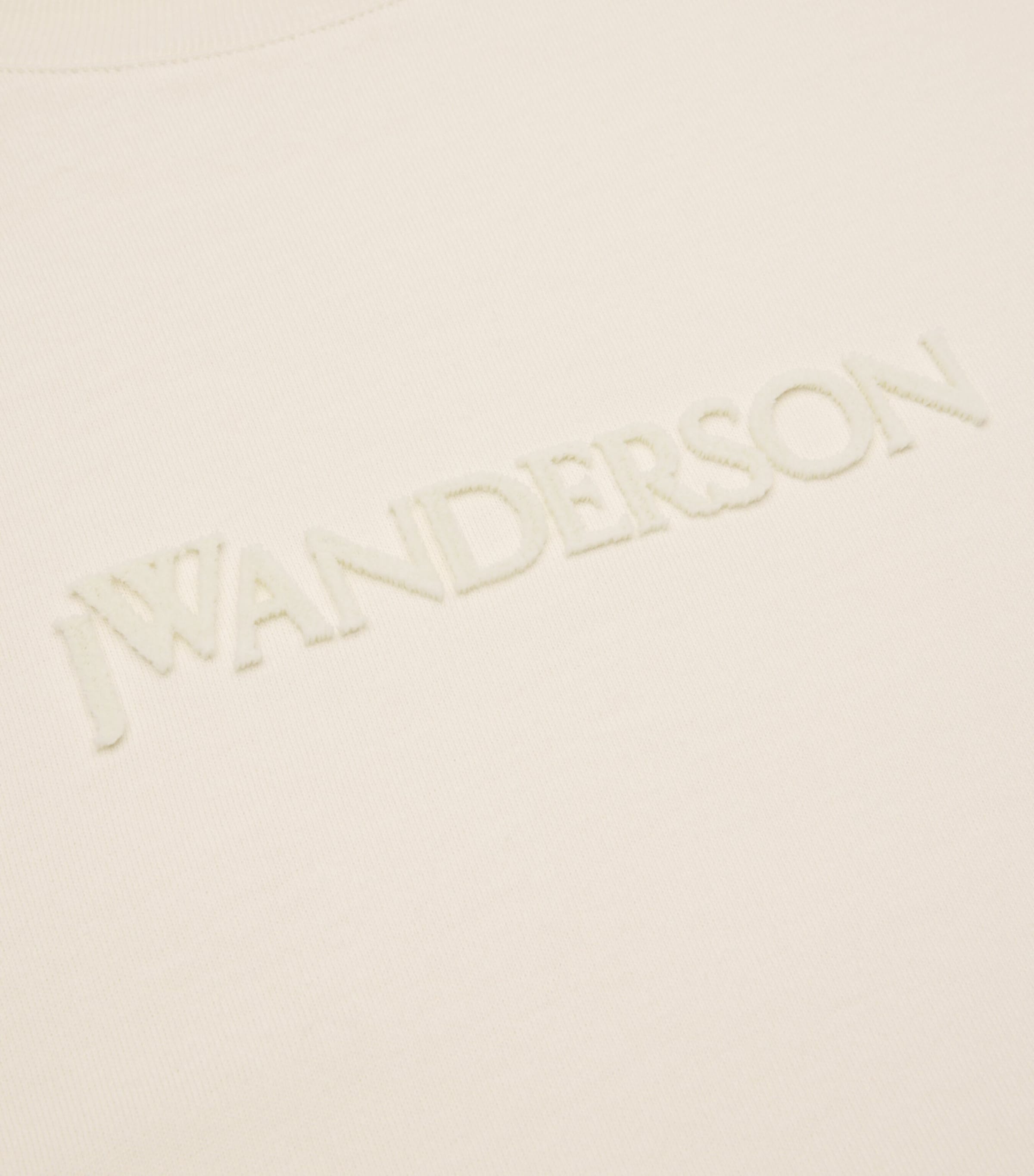 JW Anderson Mens Cotton Logo Embroidered T-Shirt Off White Image 2