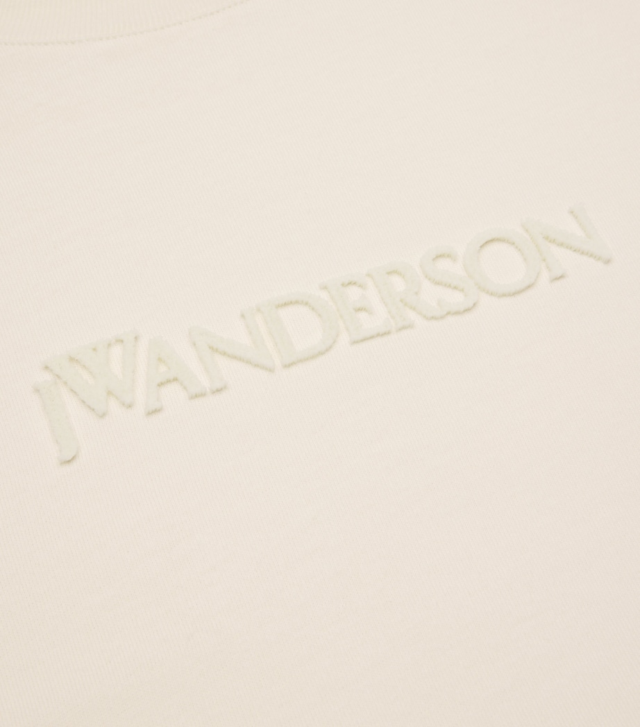 Cotton Logo Embroidered T-Shirt OFF WHITE Image 2