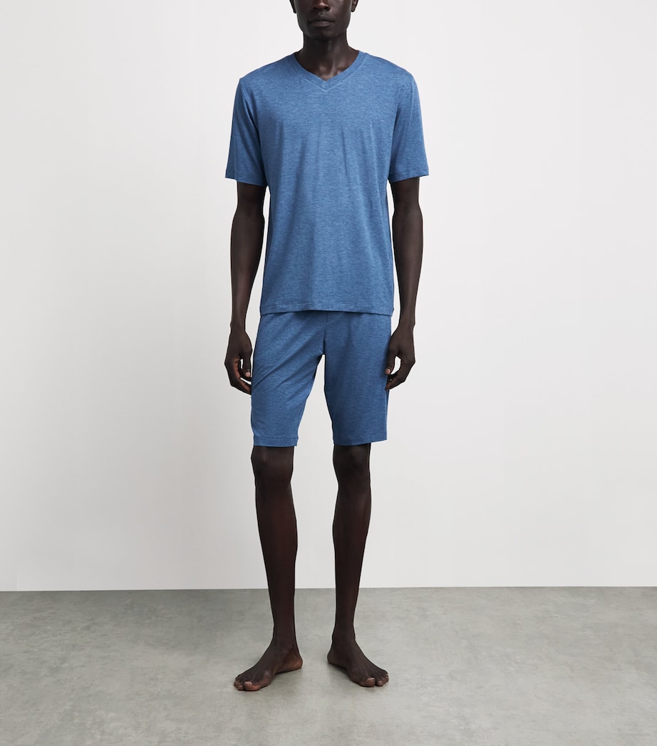 Hanro Mens Casuals Pyjama Shorts Tanzanite Image 2