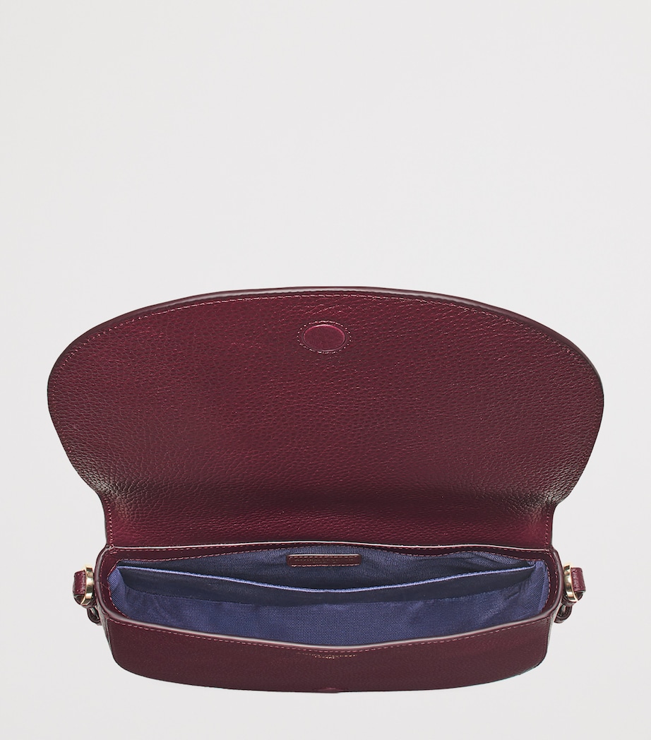 Leather Stella Cross-Body Satchel BURGUNDY Image 7