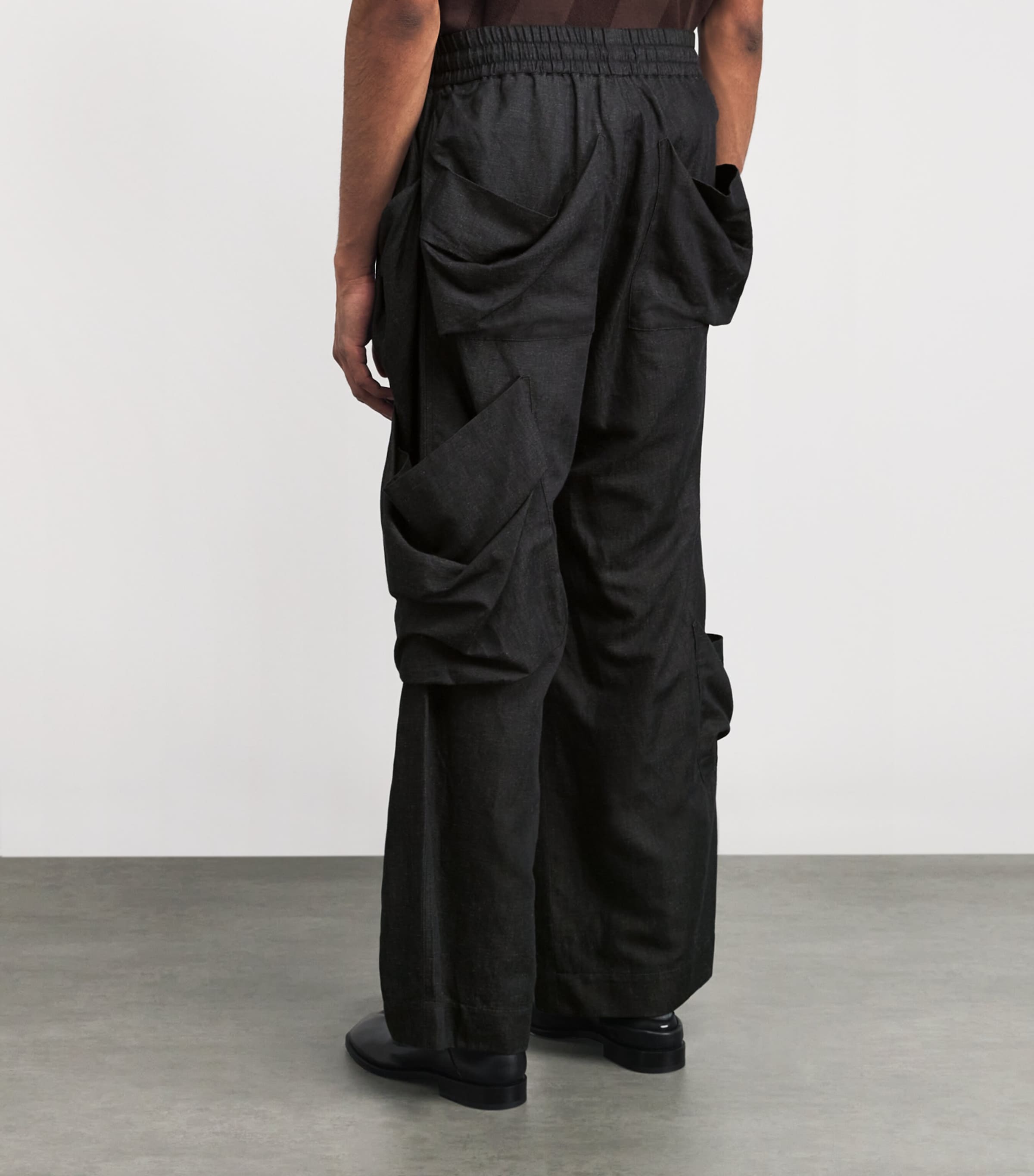 Drawstring Cargo Trousers K410 NAVY Image 4