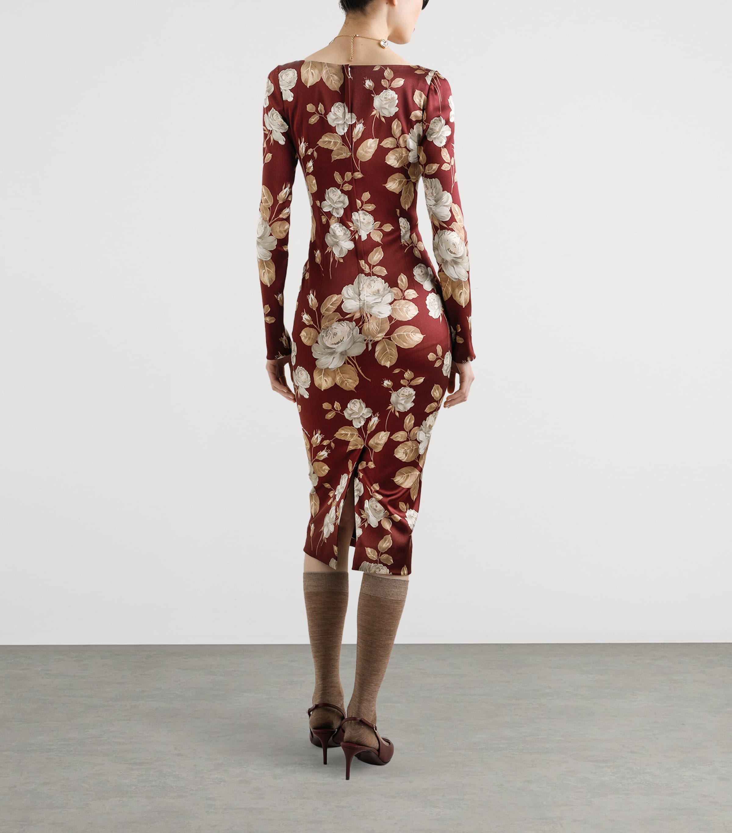 Satin Floral Midi Dress ROSE VINTAGE F.BDX Image 2