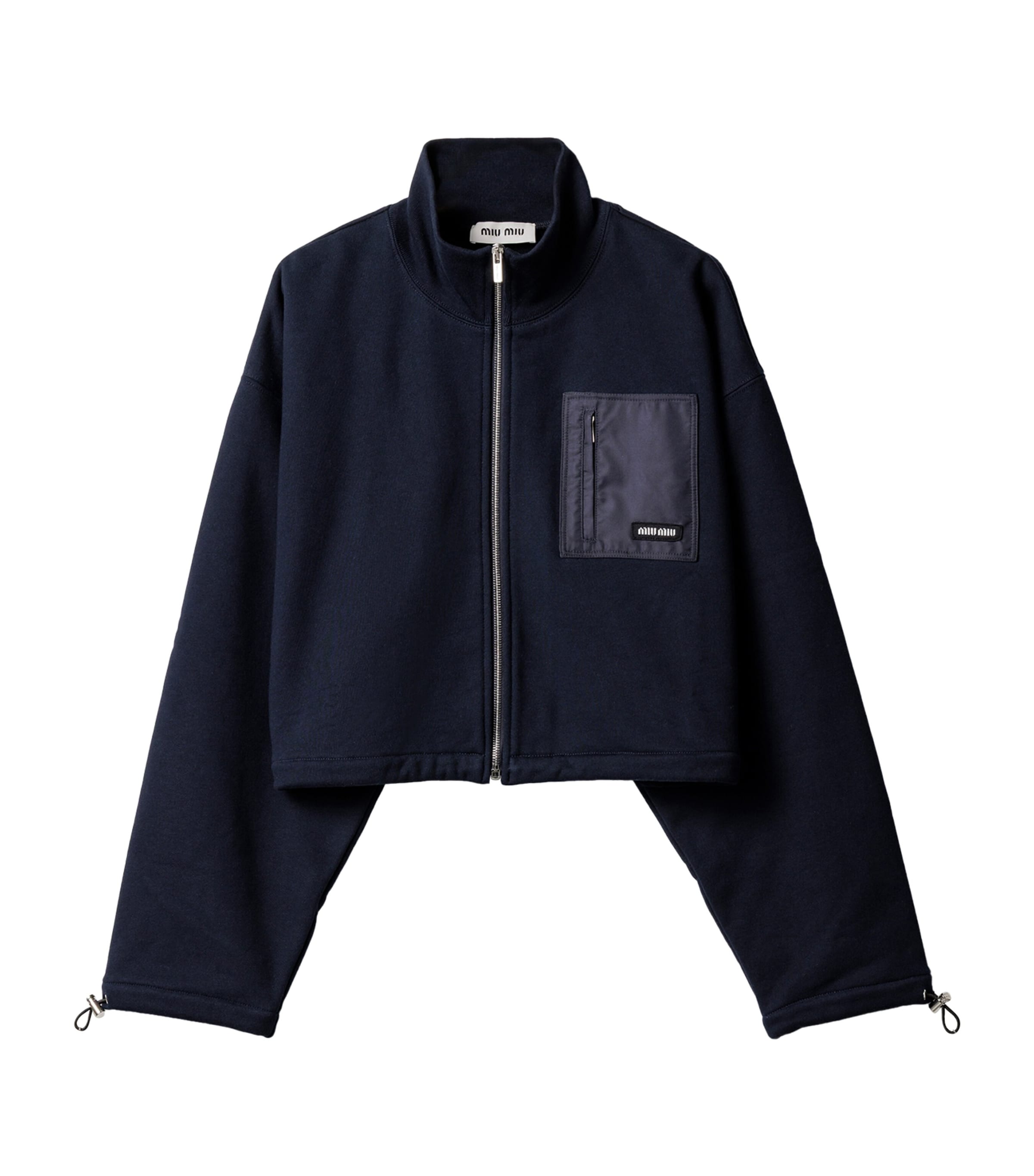 Miu Miu Womens Cotton Logo Zip-Up Sweatshirt Image 1