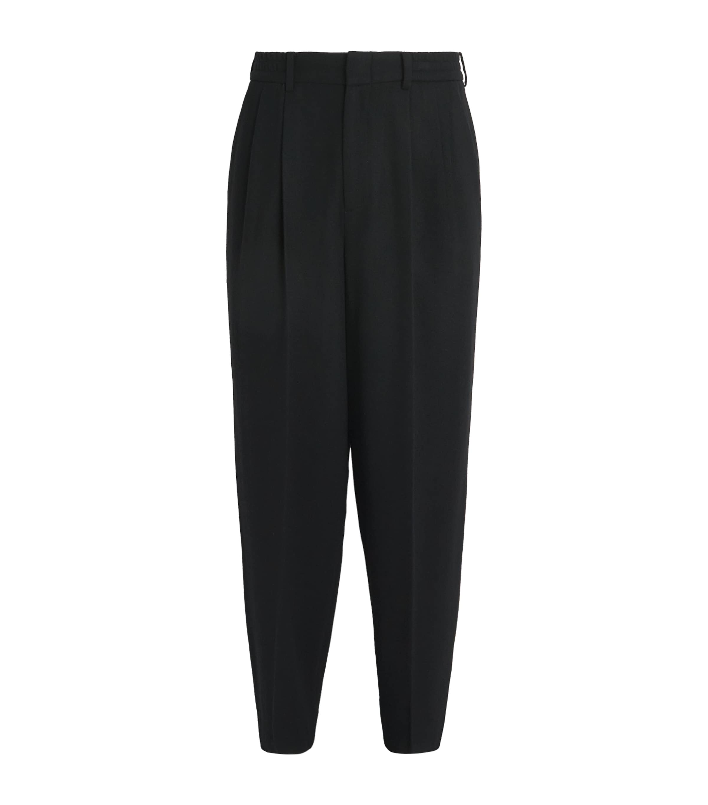 Le 17 Septembre Wool Pleated Trousers In Black