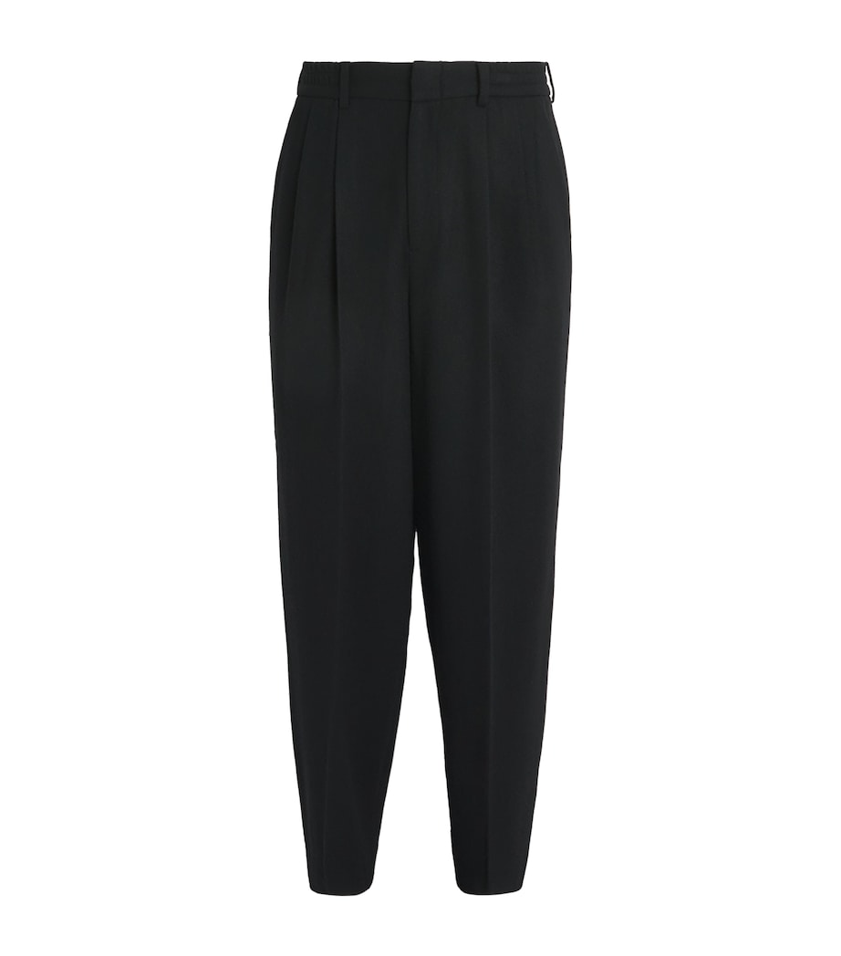 Wool Pleated Trousers BLACK Image 1