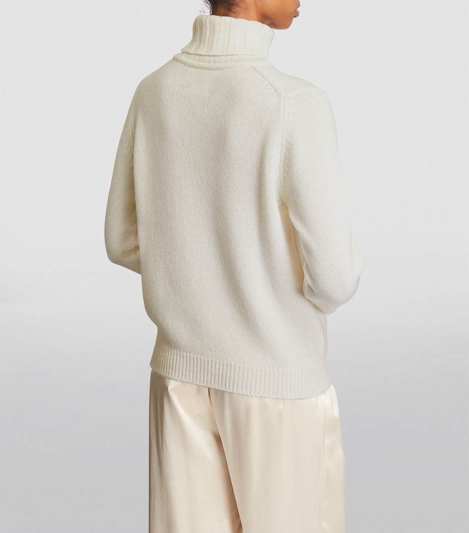 Harrods Womens Cashmere Rollneck Sweater Ivory Image 4
