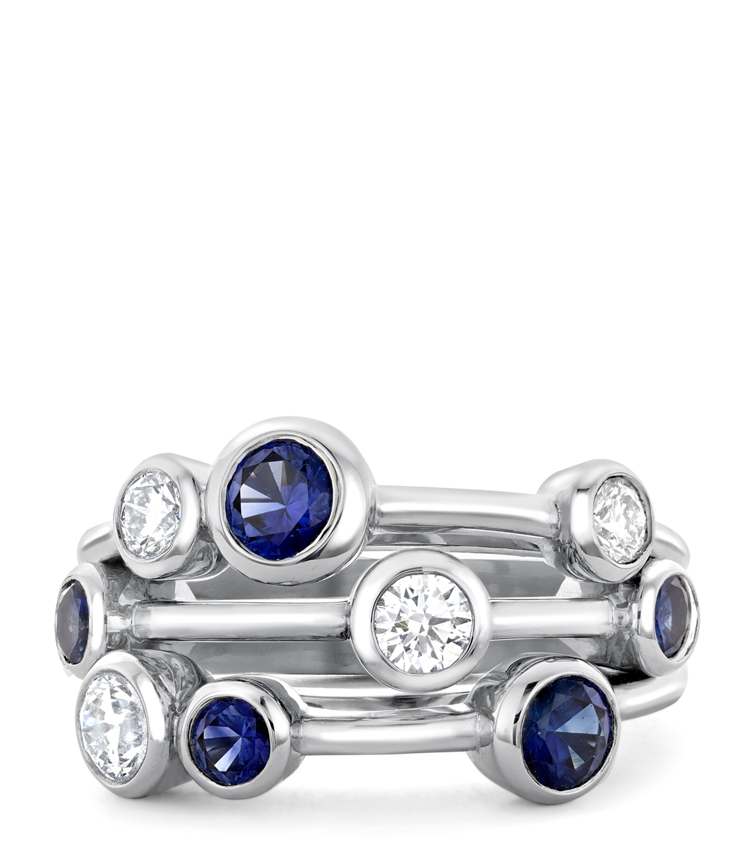 Platinum, Diamond and Sapphire Classic Raindance Ring PLATINUM Image 2