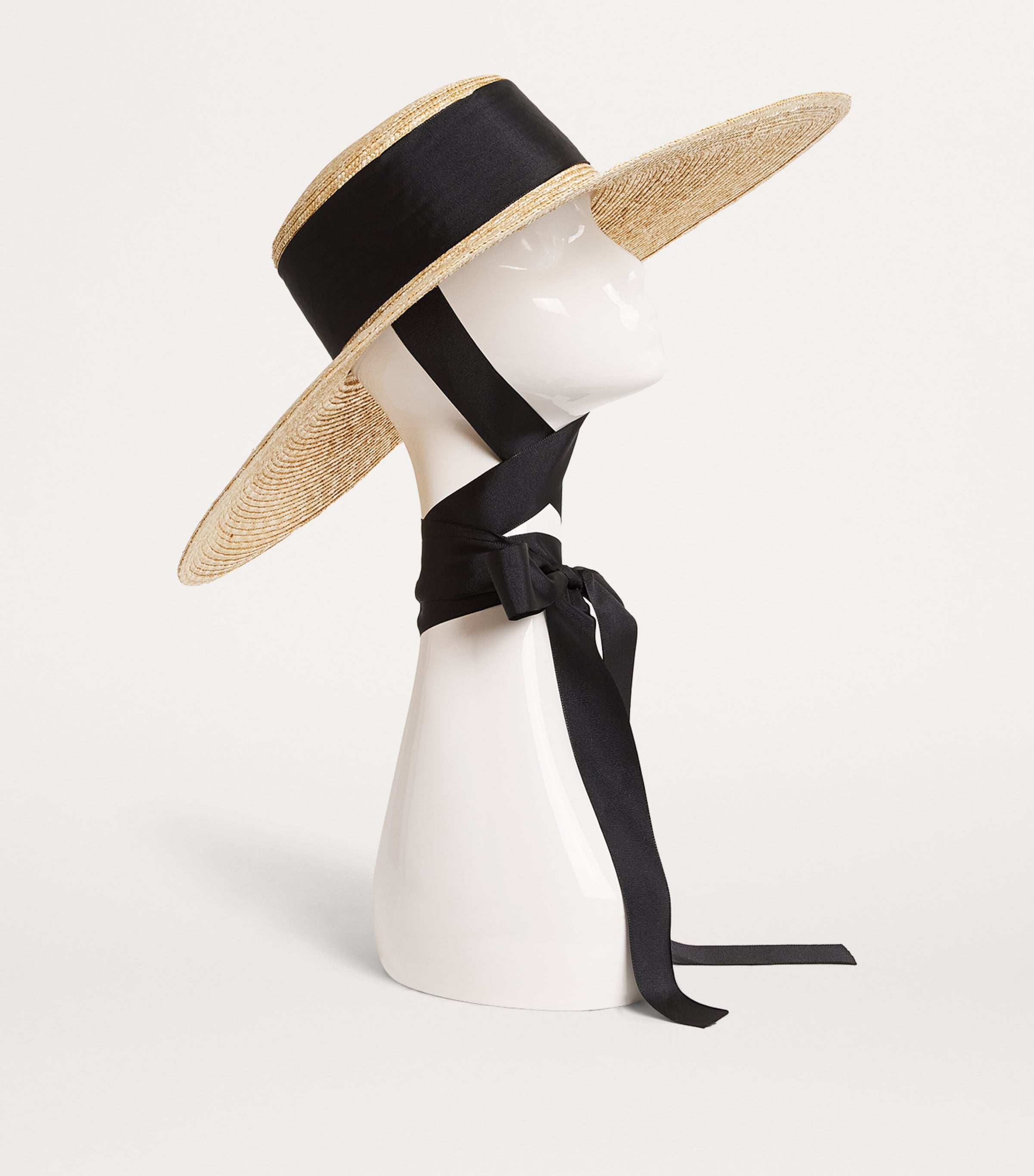 Straw Boater Hat BEIGE Image 2