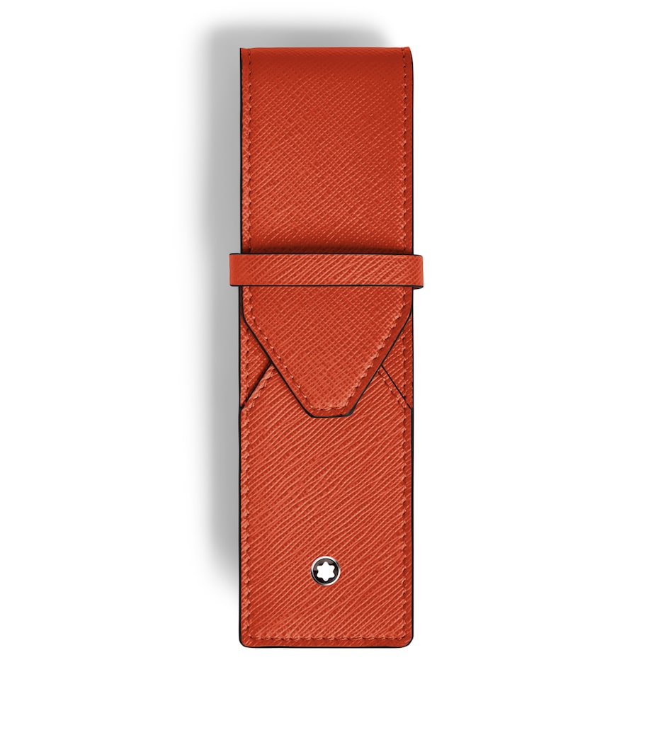 Montblanc Leather Sartorial Double Pen Pouch Tangerine Image 1