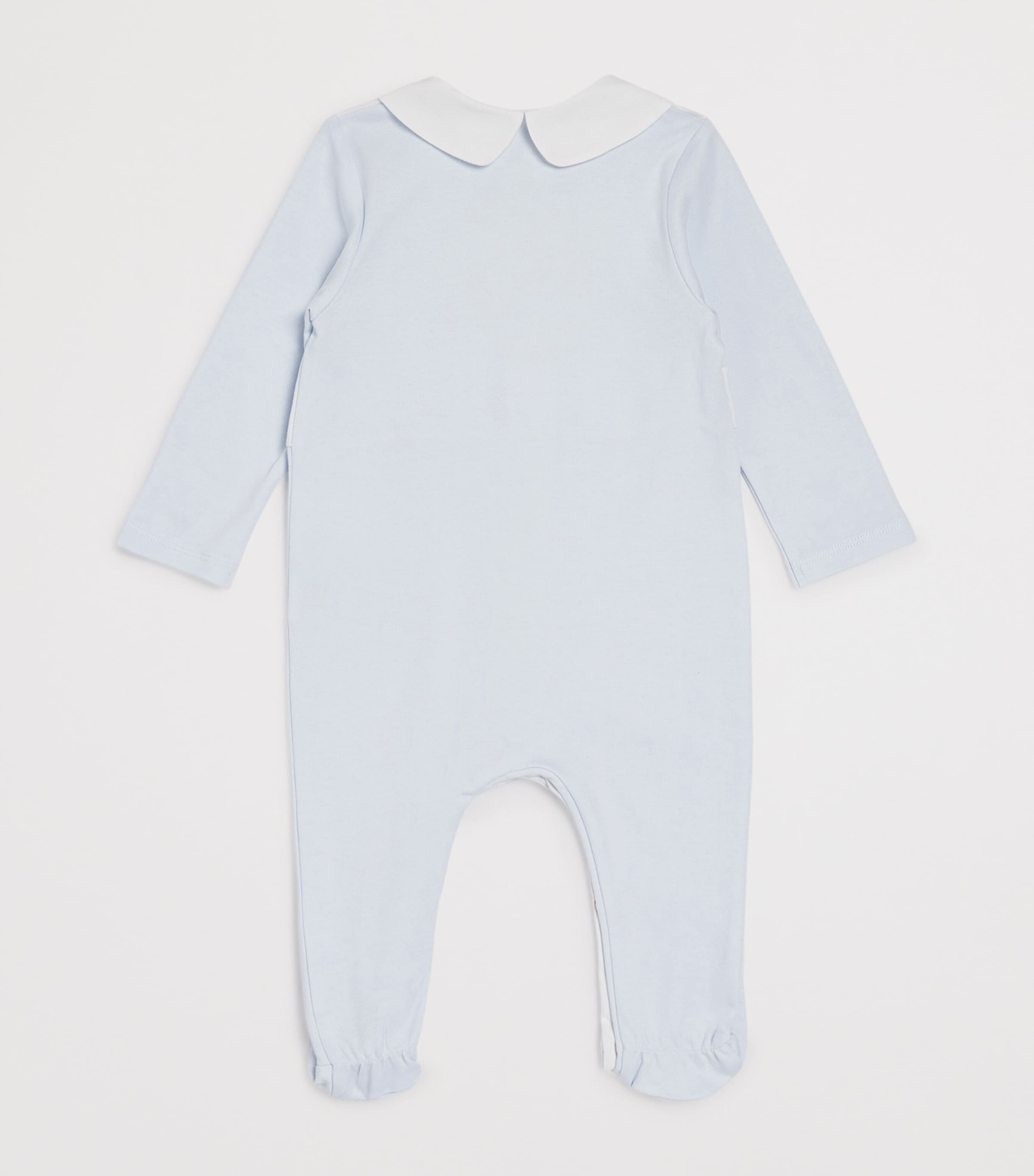 Cotton Knitted All-In-One (0-12 Months) 80 T162 CHALK BLUE Image 2