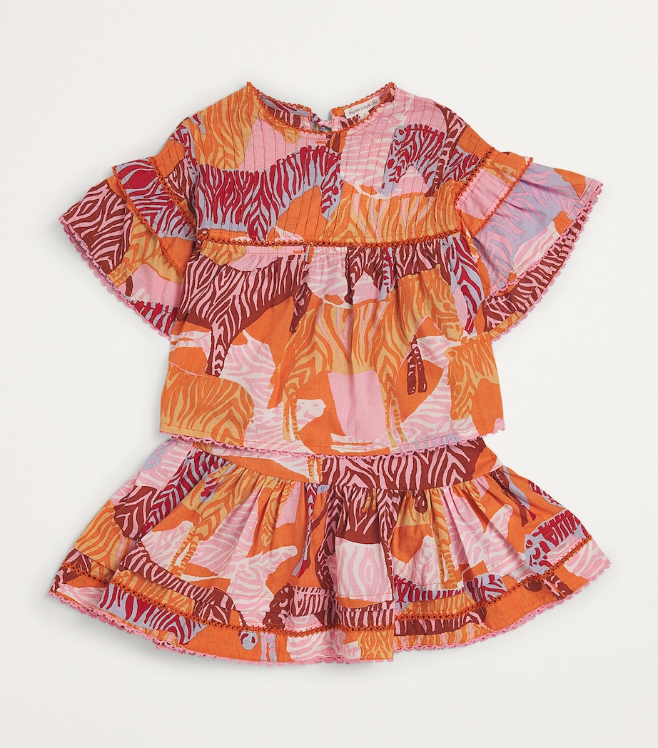 Poupette St Barth Kids Cotton Printed Chantal Blouse (4-12 Years) Pink Ashanti Ahp Image 3
