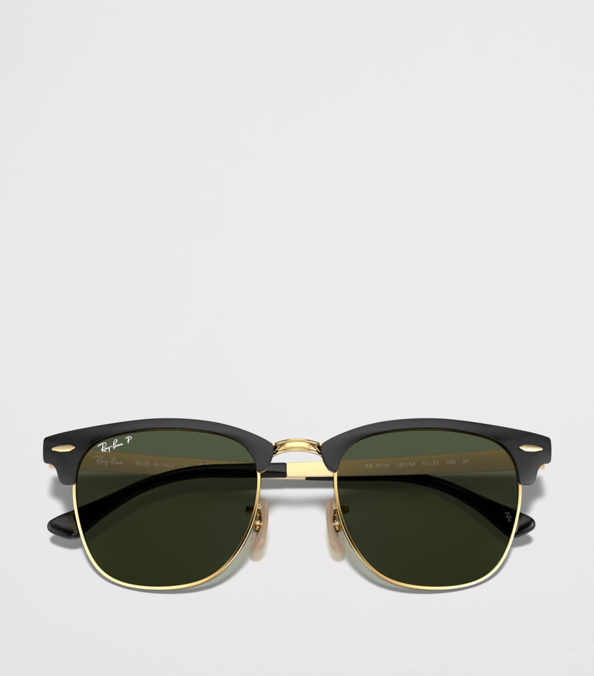 Ray-Ban Clubmaster Metal Square Sunglasses Black Image 5