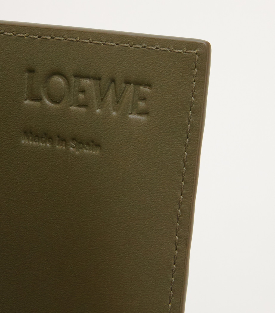 LOEWE Leather Logo Card Holder Dark Khaki Green Image 4