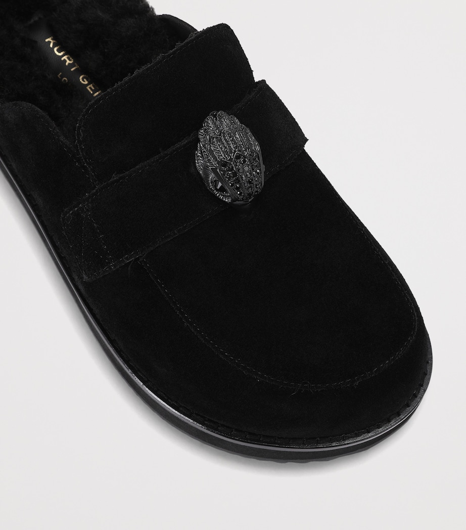Kurt Geiger London Suede Eagle Clog Mules Black Image 2