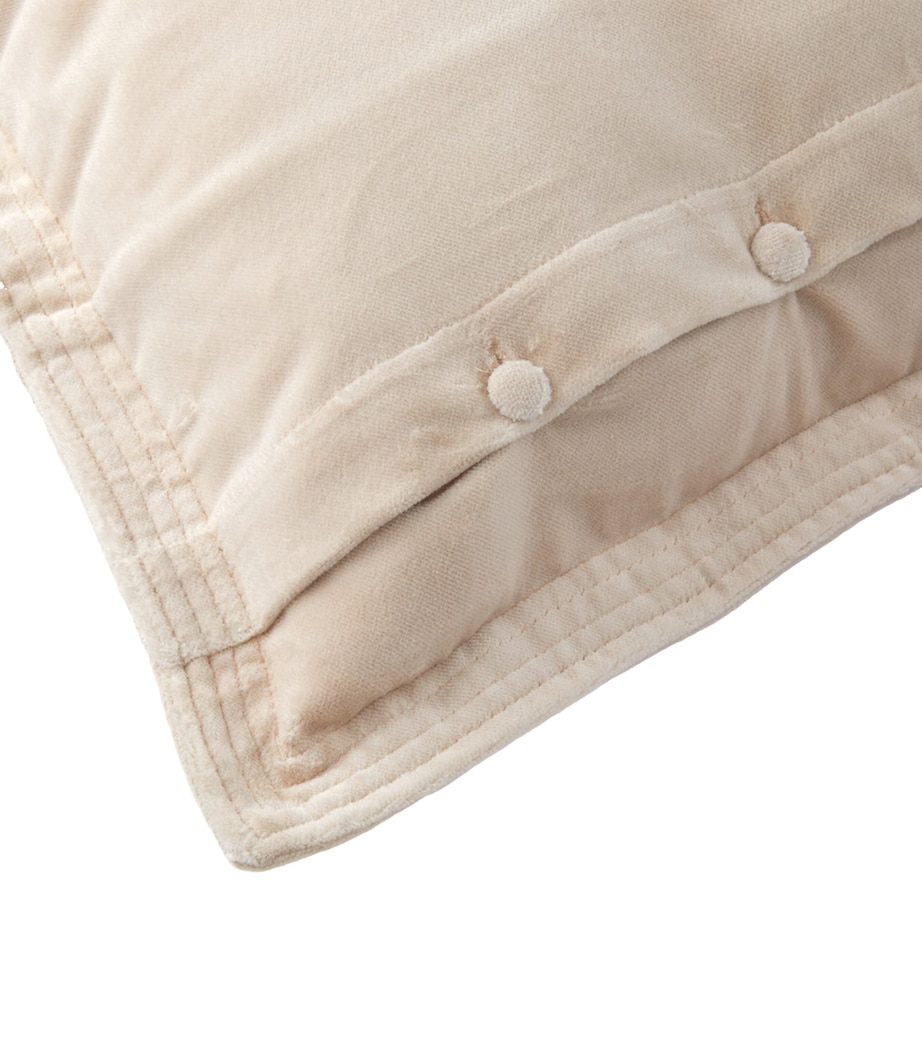 Velvet Monogram-Embroidered Cushion (50cm x 50cm) SAND Image 3