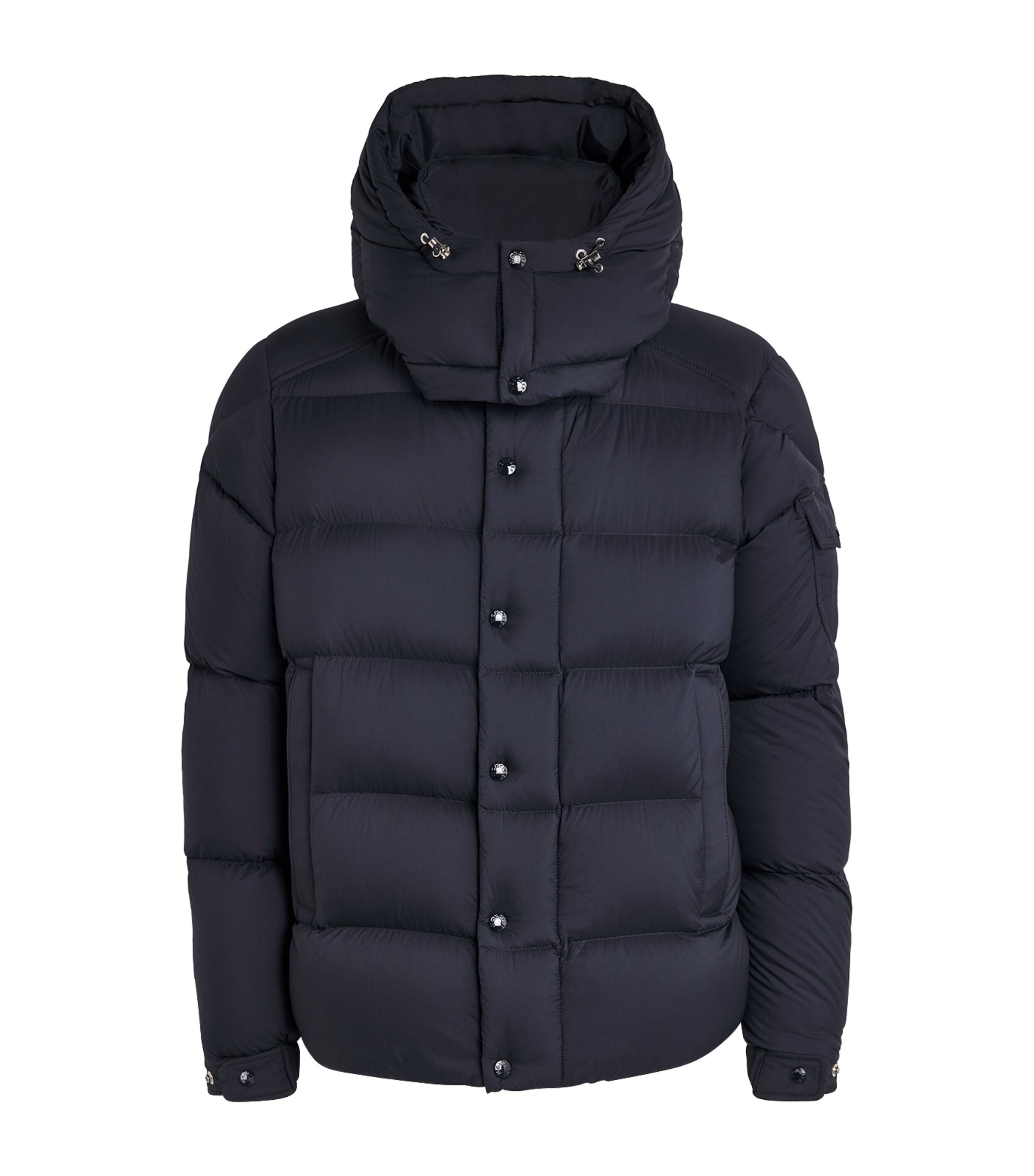 Moncler Montgenevre Virgin Wool Flannel Down Puffer Jacket In Blue