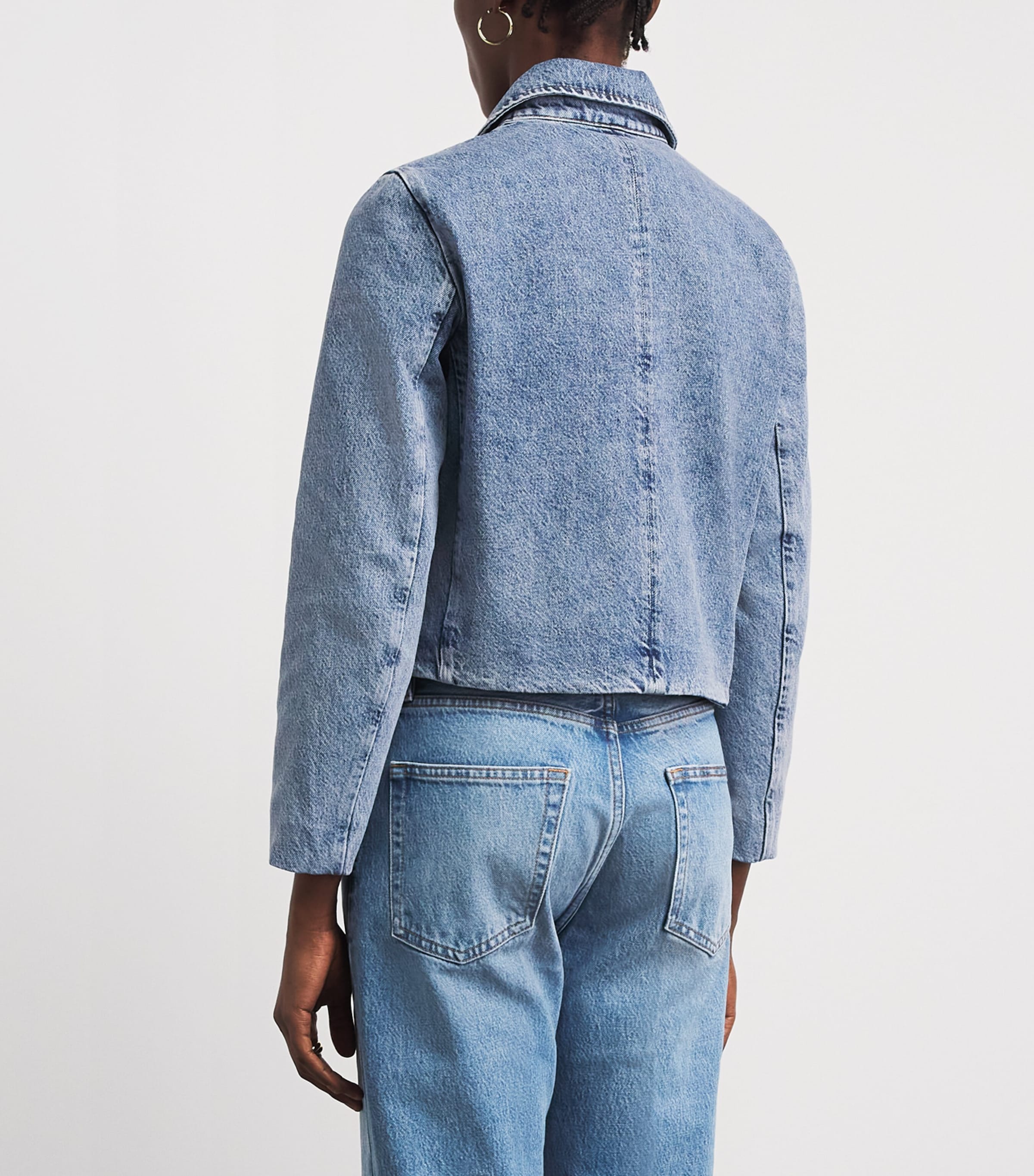 FRAME Womens The Palm Denim Jacket Water Image 5