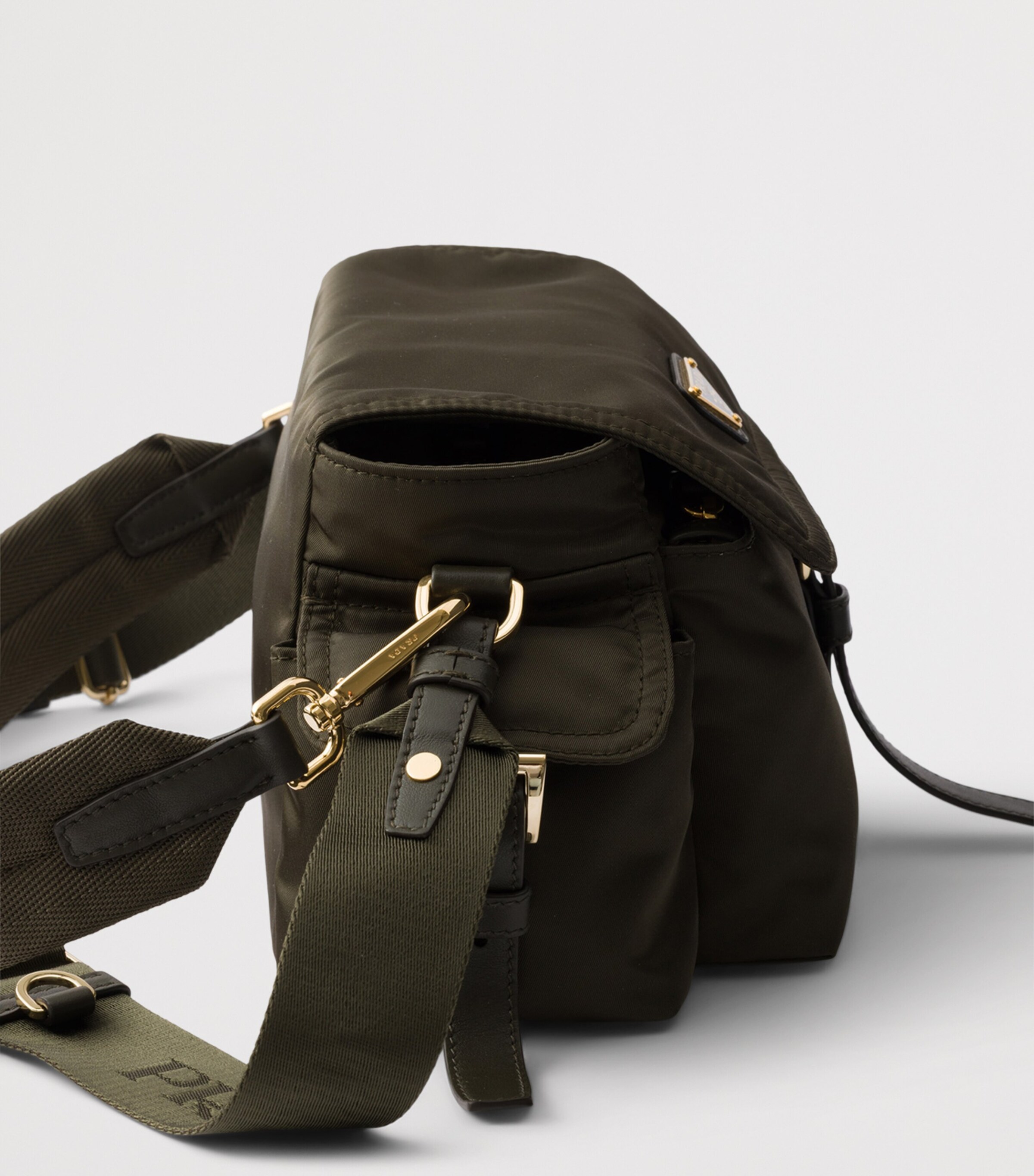 Prada Medium Re-Nylon and Leather Explore Shoulder Bag Green Image 6