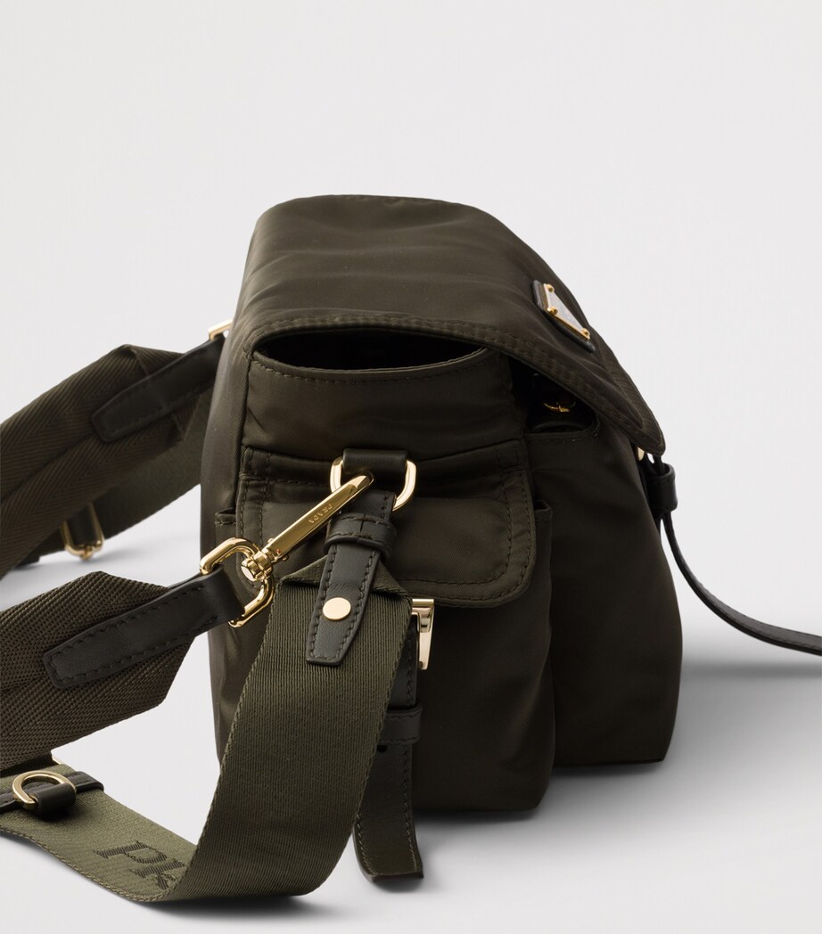 Prada Medium Re-Nylon and Leather Explore Shoulder Bag Green Image 6