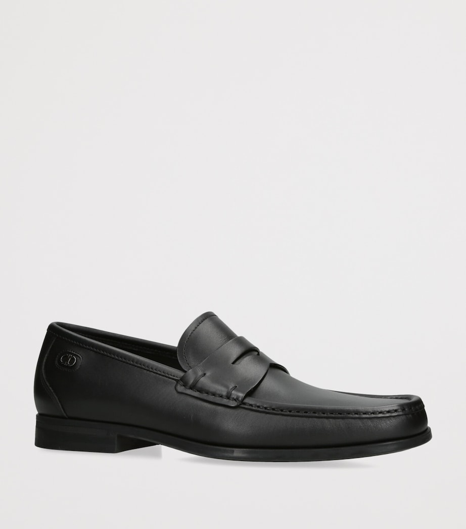 Leather Athen Penny Loafers BLACK Image 3