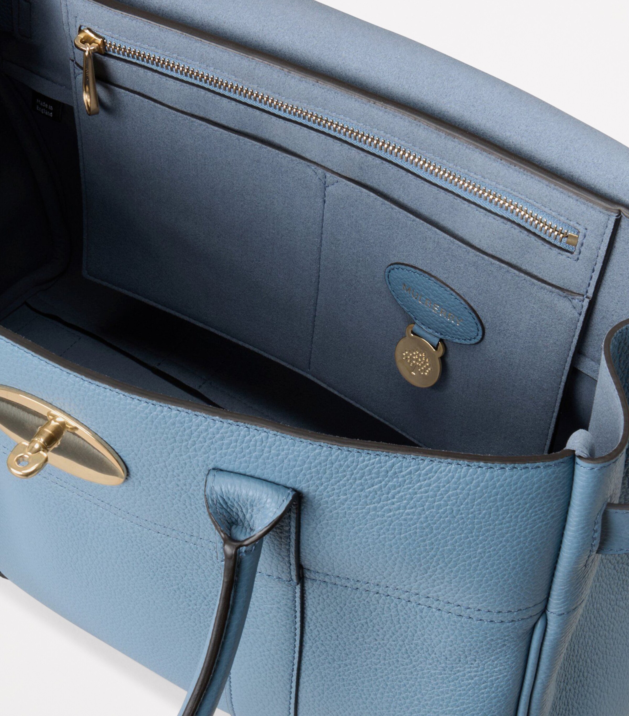 Small Leather Bayswater Shoulder Bag BRIGHTON BLUE Image 4
