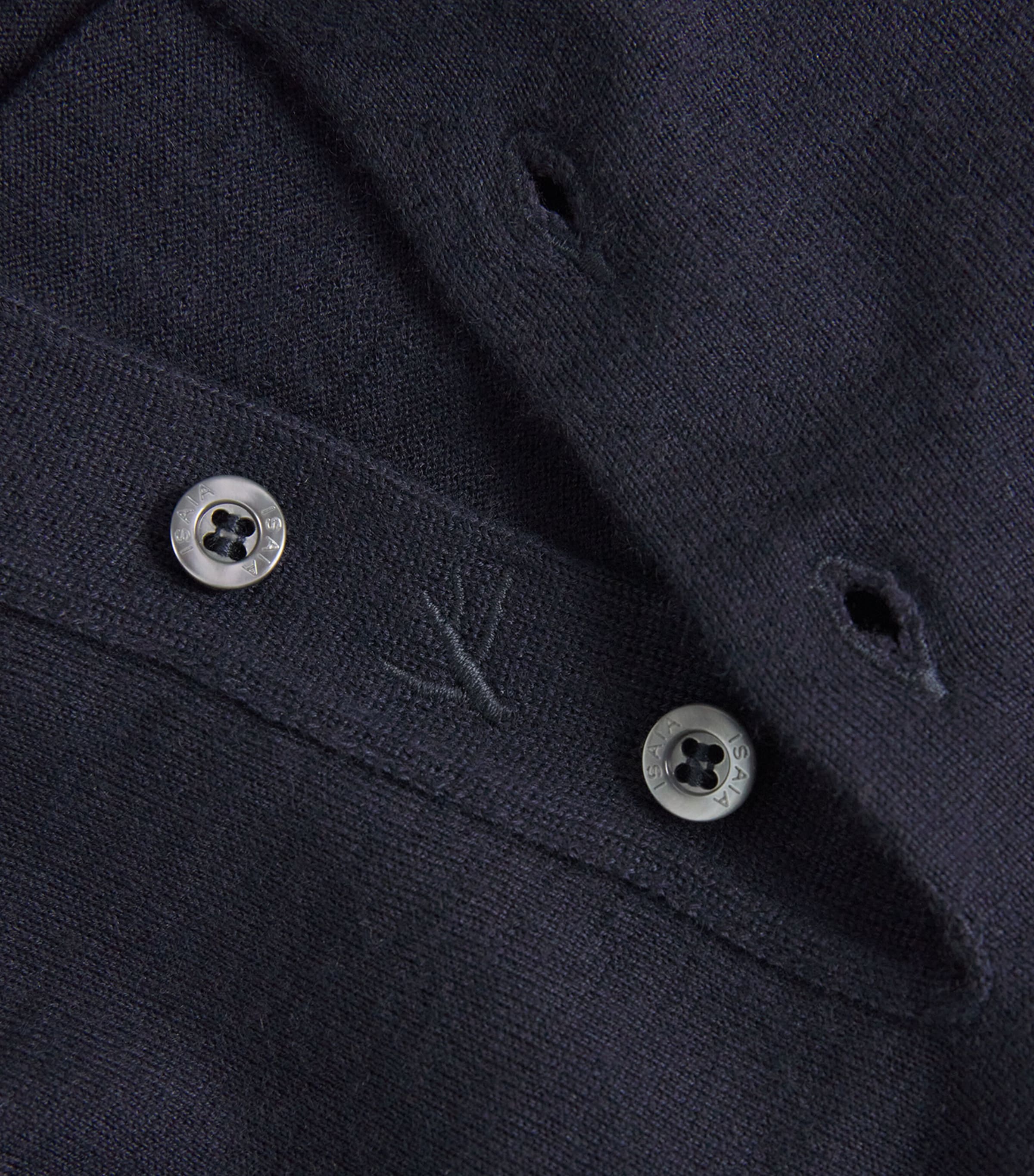 Cashmere-Silk Knit Polo Shirt 810 Image 5