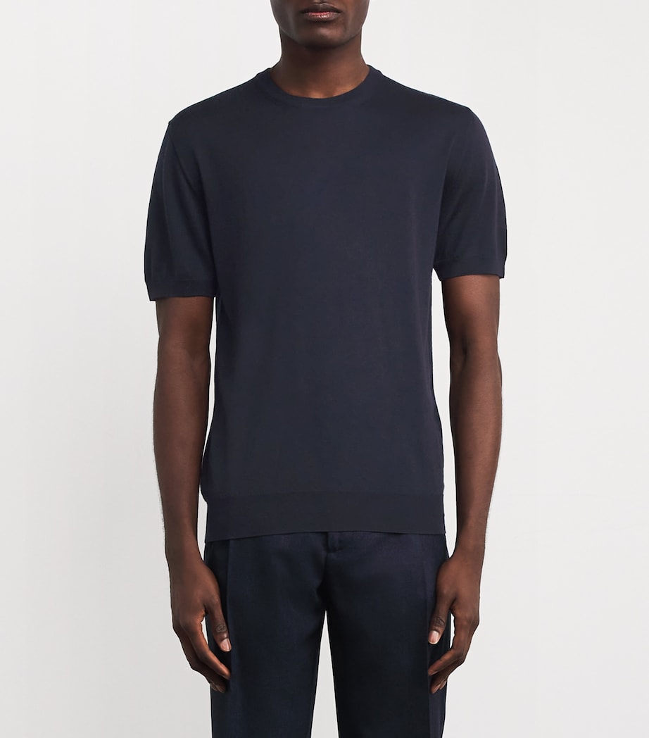 Virgin Wool T-Shirt 850 NAVY Image 3