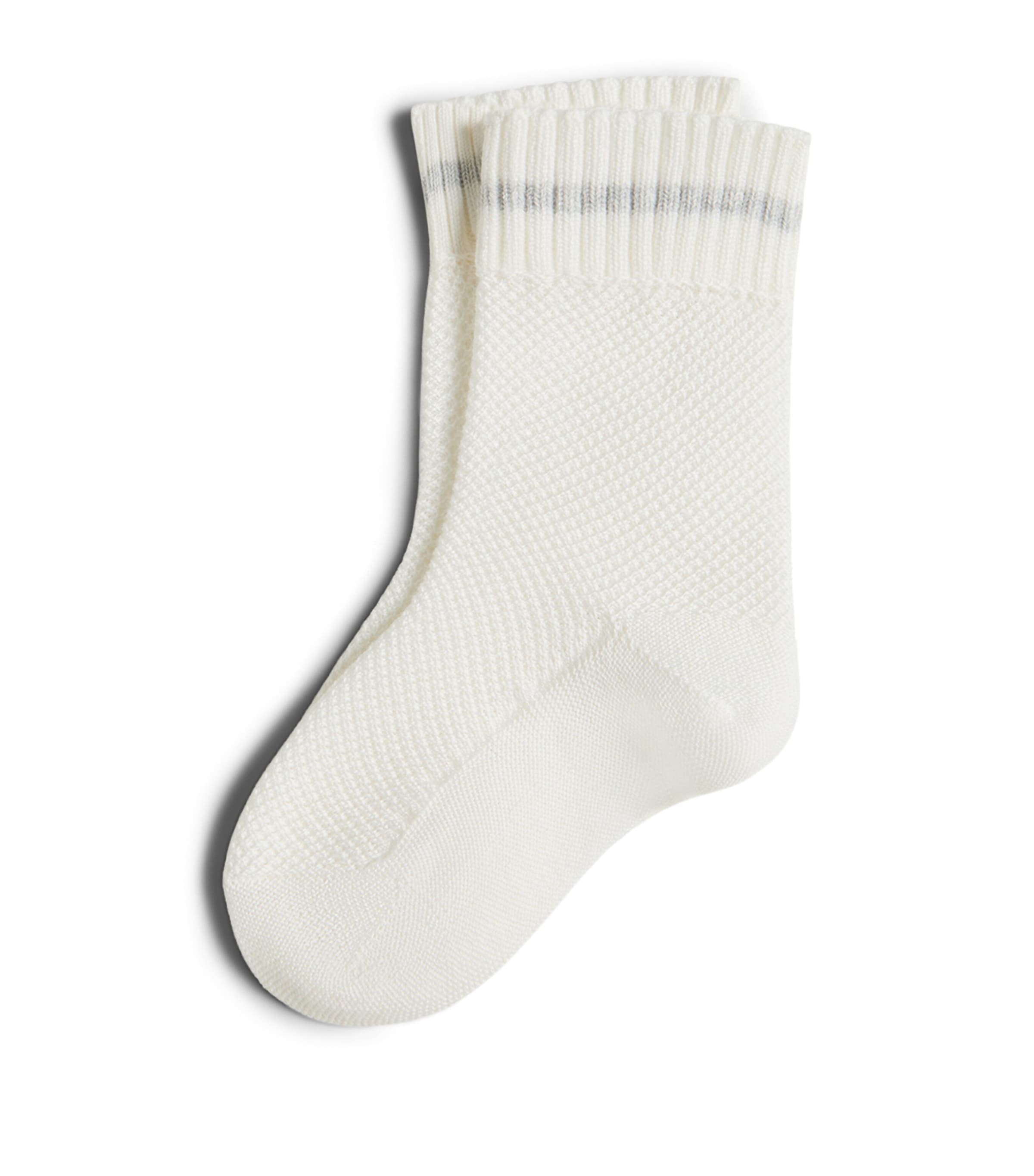 Brunello Cucinelli Kids Cotton Waffle Knit Socks (6-36 Months) Image 1