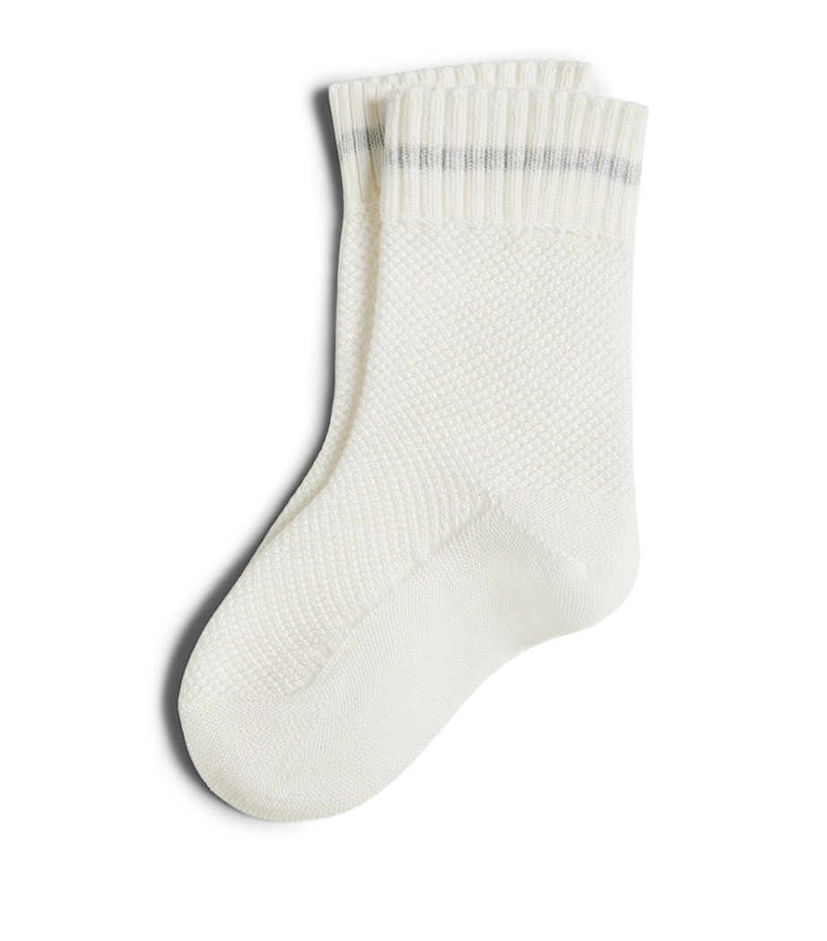 Brunello Cucinelli Kids Cotton Waffle Knit Socks (6-36 Months) Image 1