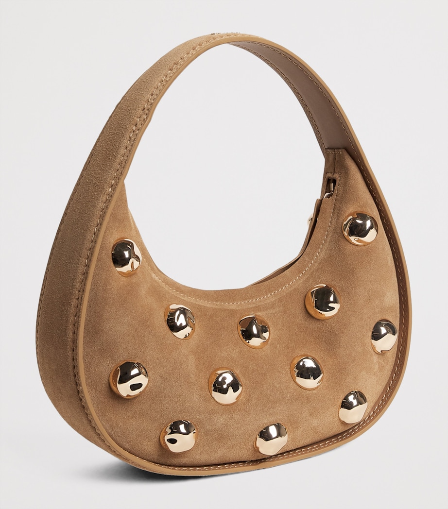 Suede Embellished Finn Shoulder Bag CAMEL Image 3