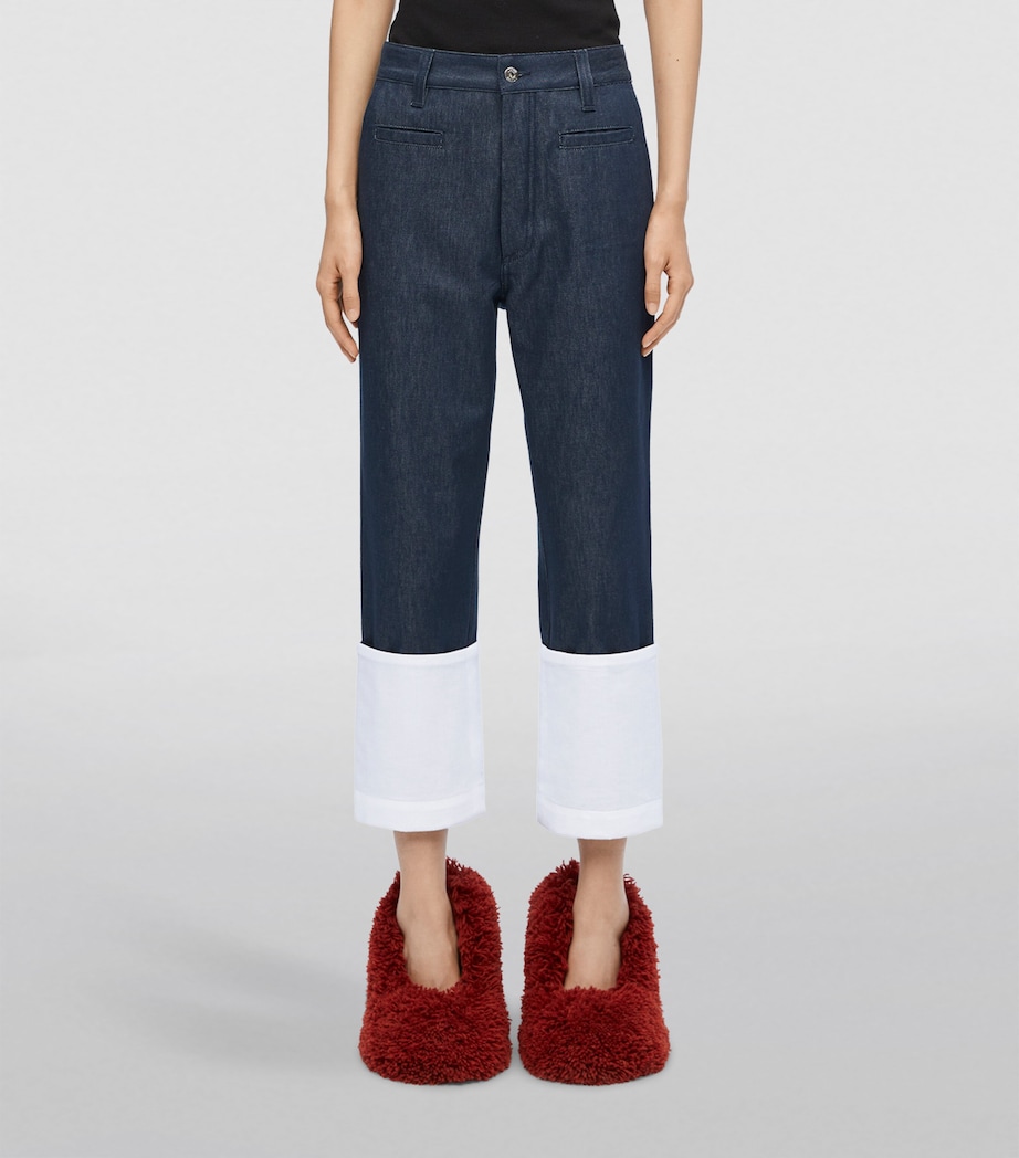 LOEWE Womens Fisherman Jeans Raw Denim Image 3