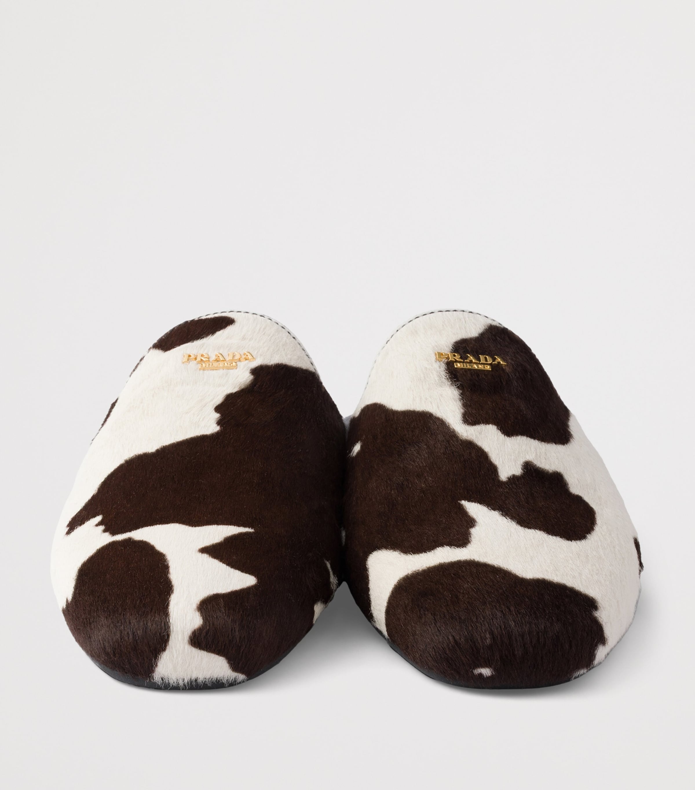 Leather Cow Print Mules F0G3N Image 5