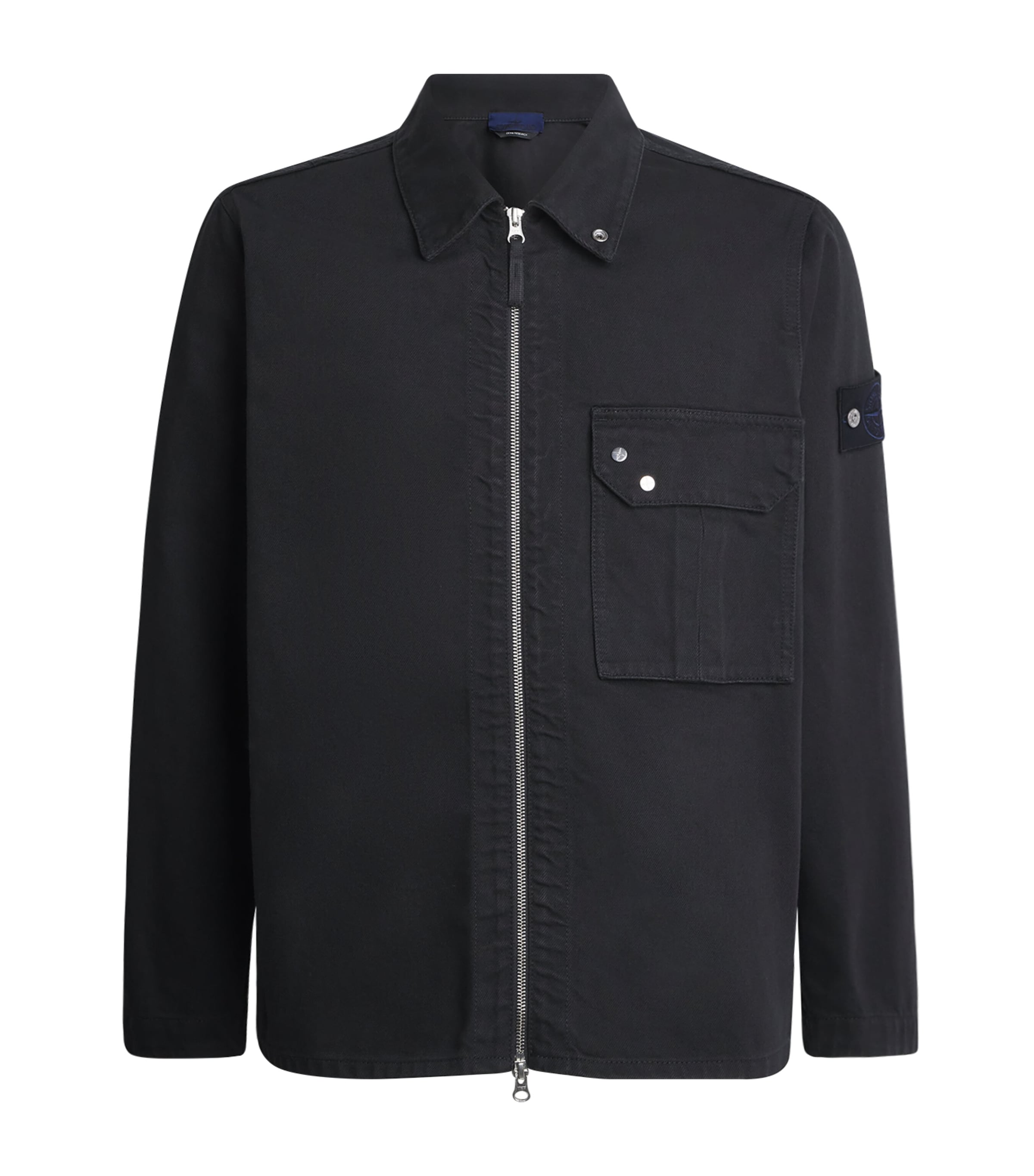 Stone Island Black Denim Zip-Up Overshirt | Harrods US
