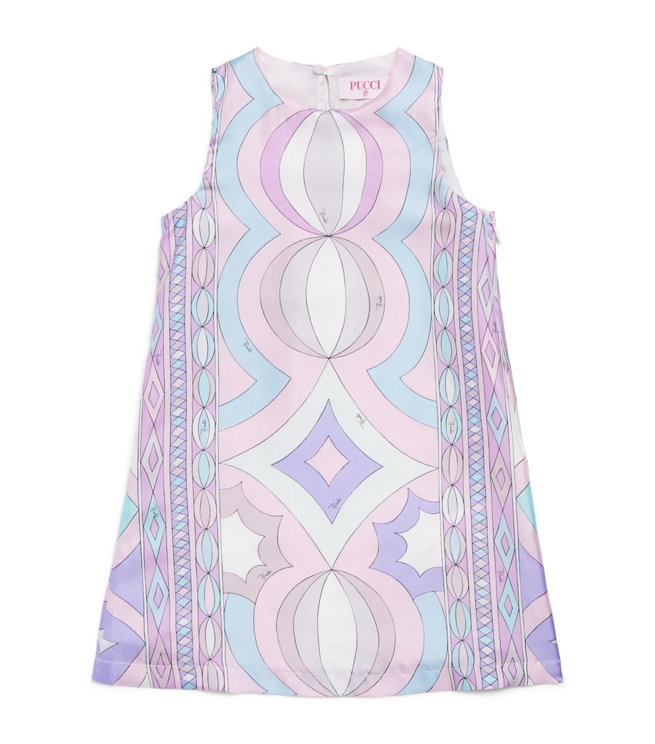 PUCCI Junior Silk Printed Dress (4-14 Years) Rosa Bloom/celeste Image 1
