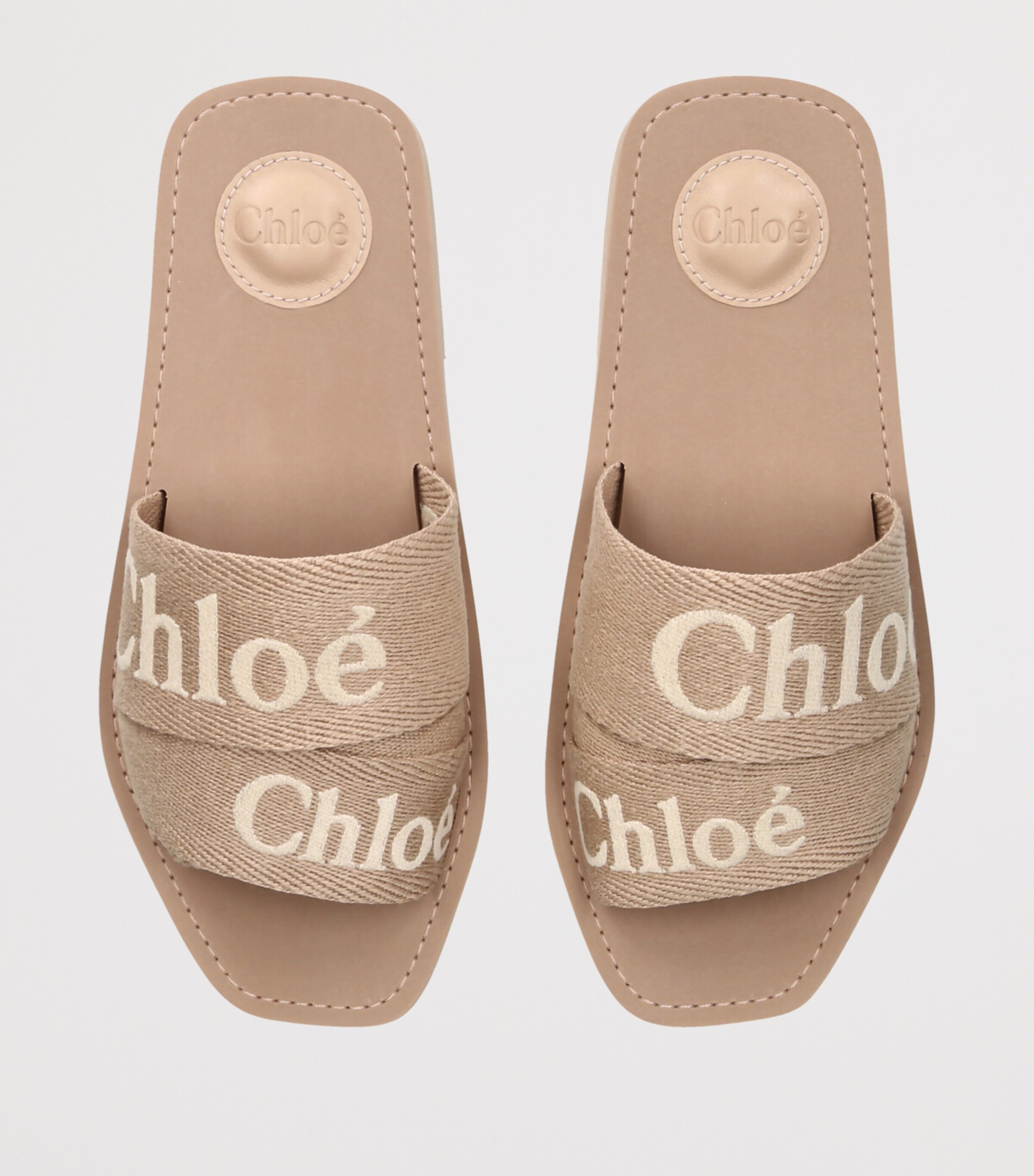 Canvas Jacquard Woody Sandals PINK Image 4