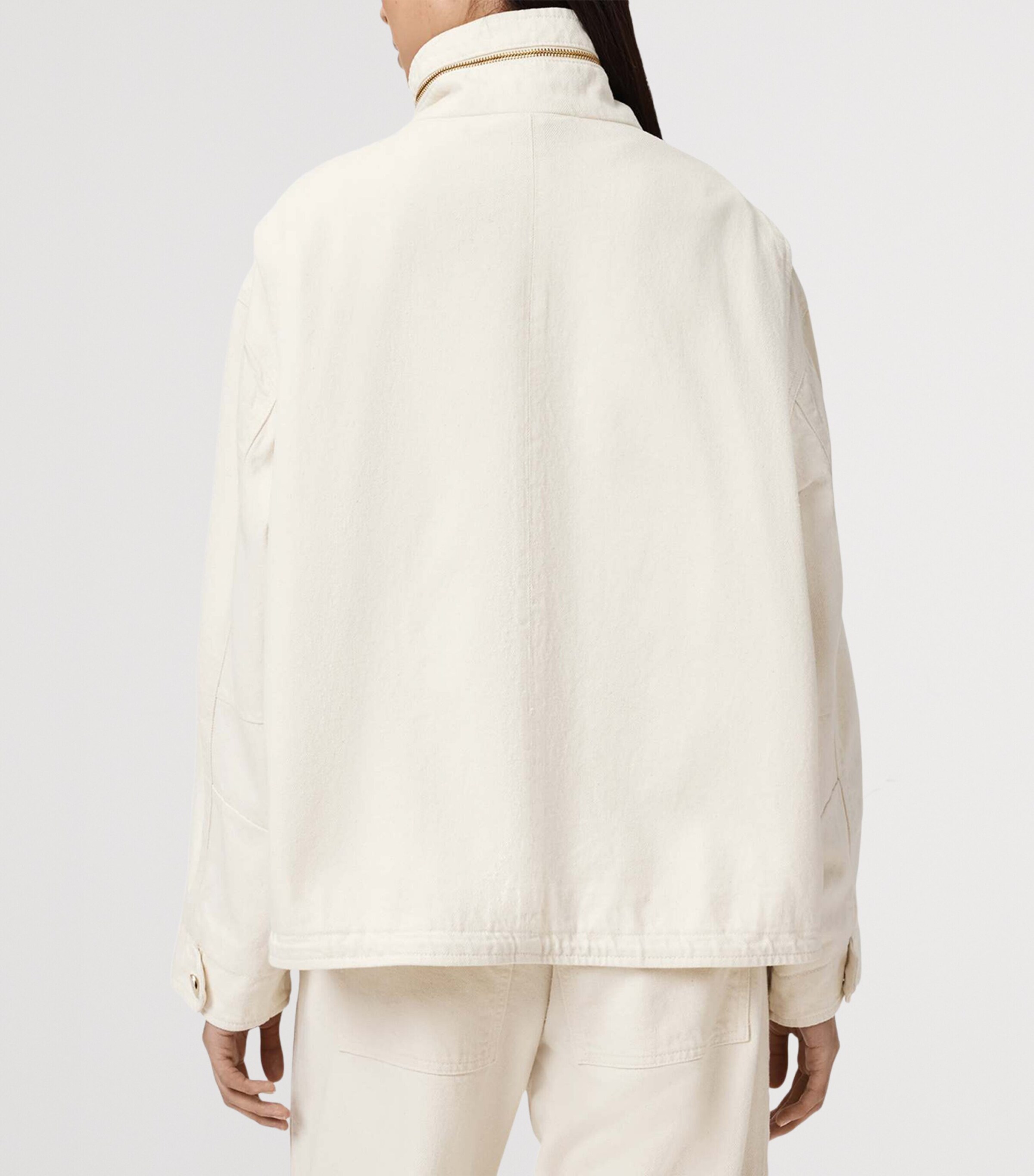 AllSaints Womens Denim Clay Jacket Ecru White Image 6