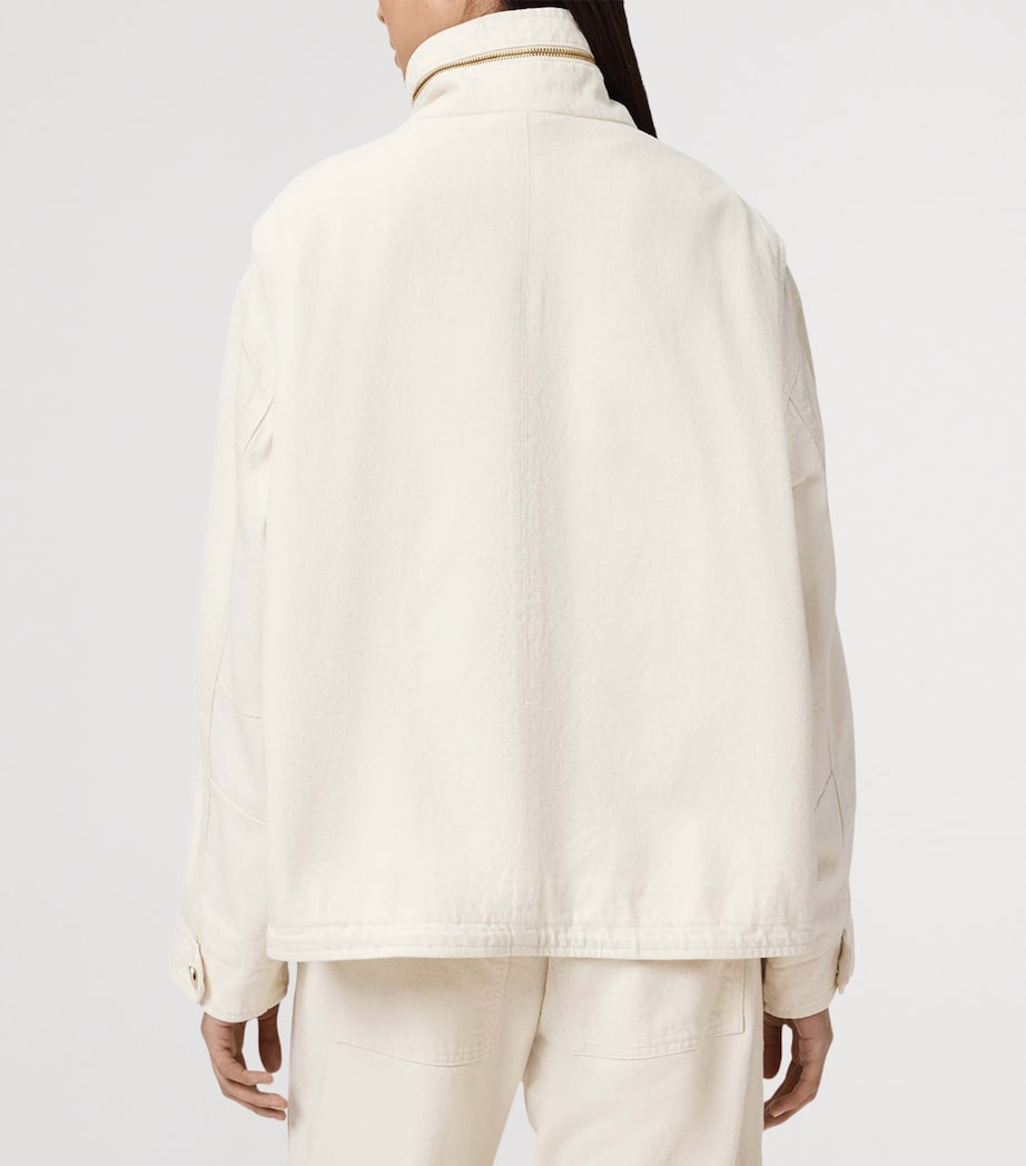 AllSaints Womens Denim Clay Jacket Ecru White Image 6